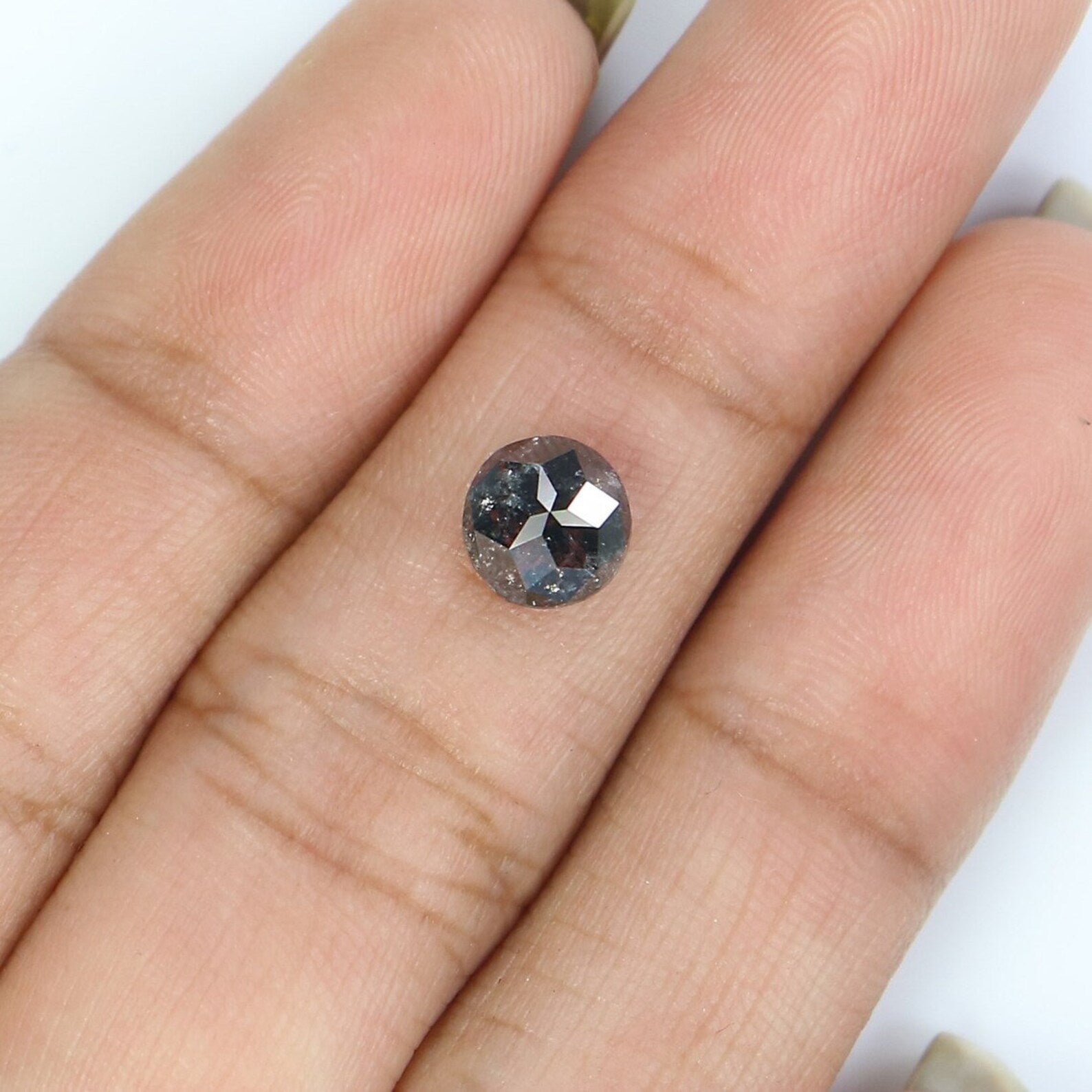 1.19 CT Natural Loose Round Rose Cut Diamond Salt And Pepper Round Diamond 6.45 MM Natural Loose Diamond Round Shape Rose Cut Diamond NQ2466