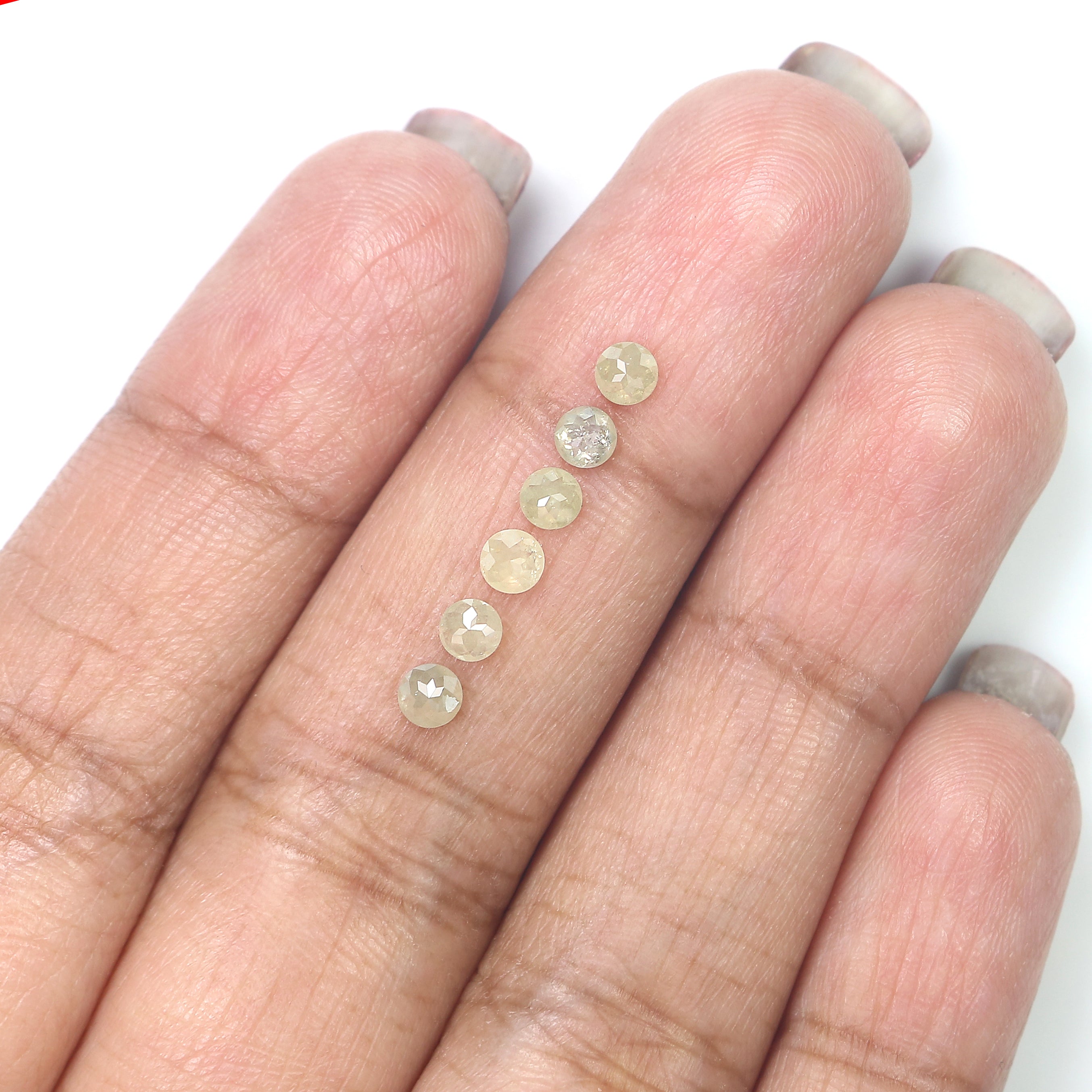 Natural Loose Rose Cut Grey Green Diamond Color 0.91 CT 3.10 MM Round Rose Cut Shape Diamond KR1318