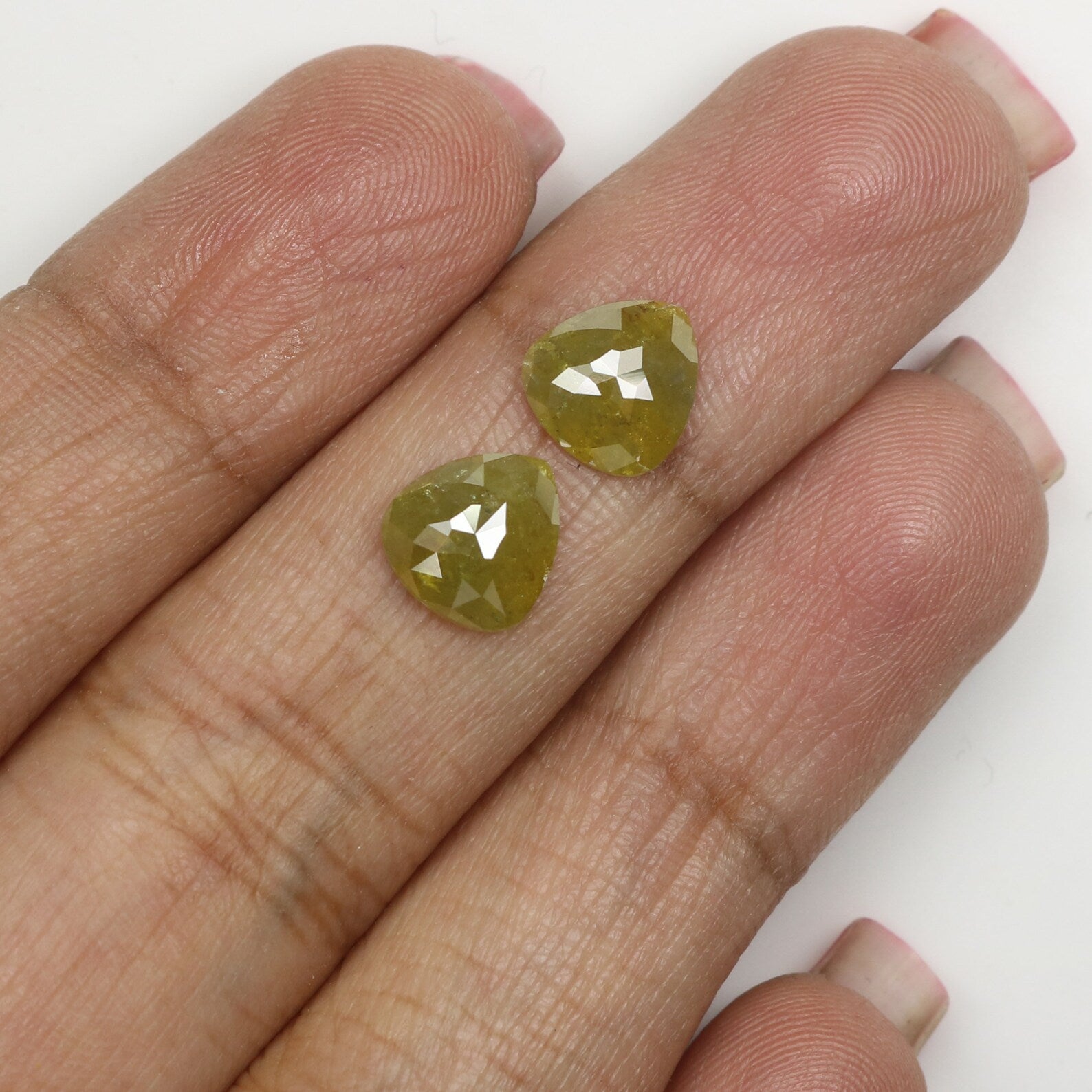 2.26 CT Natural Loose Pear Shape Pair Diamond Green Yellow Color Pear Cut Diamond 7.90 MM Natural Loose Pear Cut Pair Diamond KDN7025