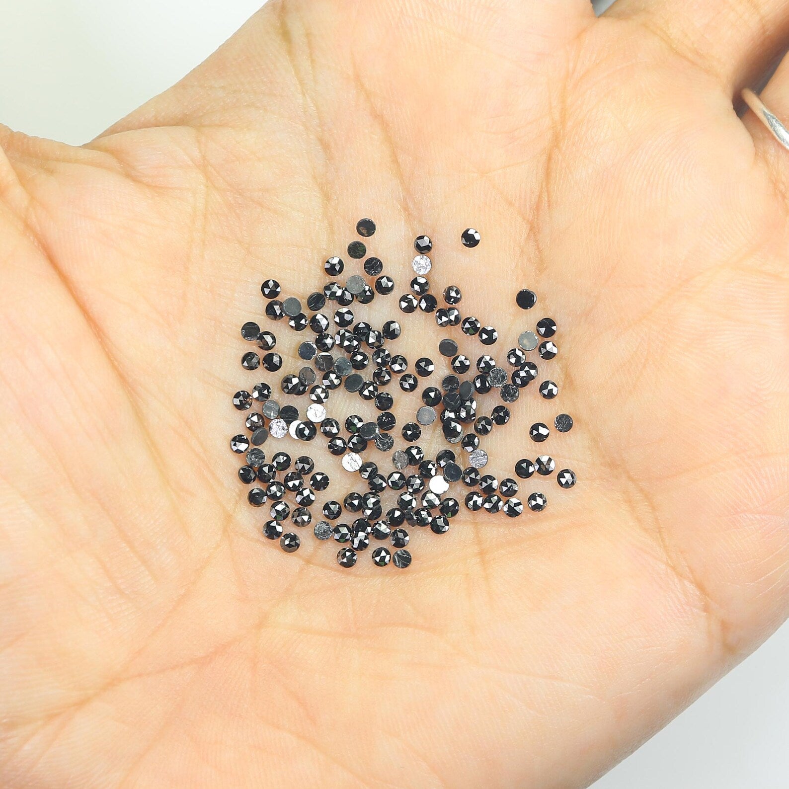 2.92 Ct Natural Loose Round Shape Diamond Black Color Round Cut Diamond 1.65 MM Natural Diamond Black Color Round Rose Cut Diamond NQ1827