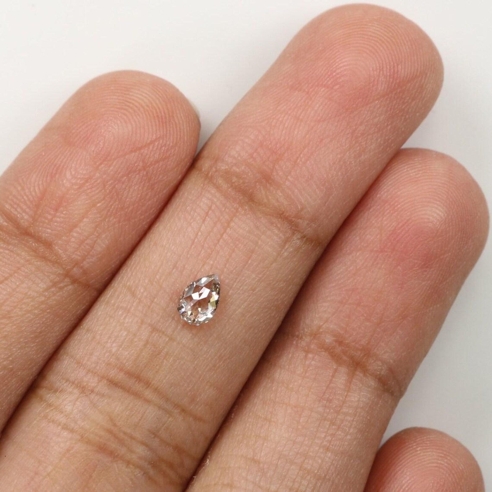 0.25 CT Natural Loose Pear Shape Diamond Salt And Pepper Pear Diamond 5.00 MM Natural Loose Black Grey Color Pear Rose Cut Diamond NQ1850