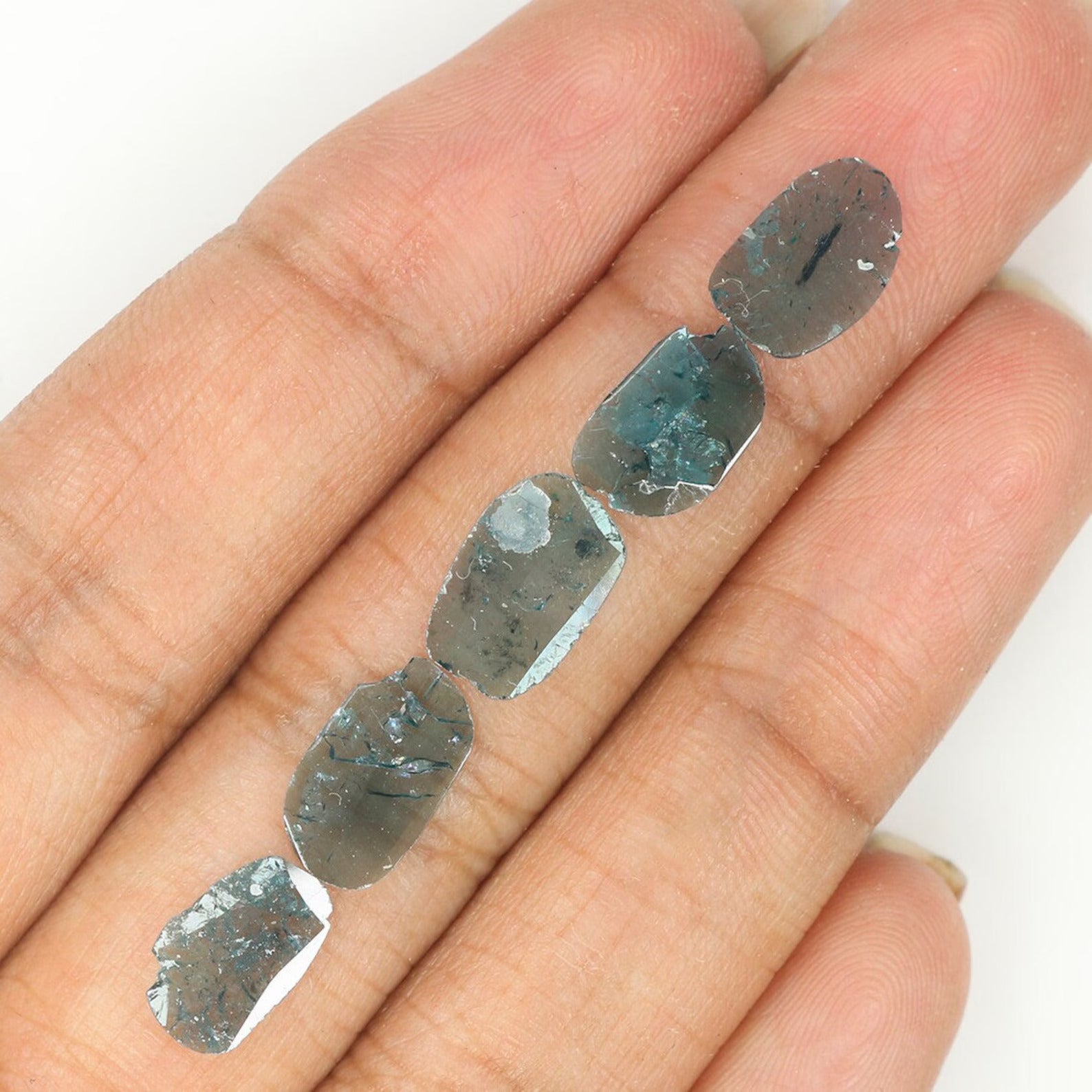 1.81 CT Natural Loose Slice Shape Diamond Blue Color Slice Diamond 9.70 MM Natural Loose Diamond Blue Color Slice Rose Cut Diamond NQ1320