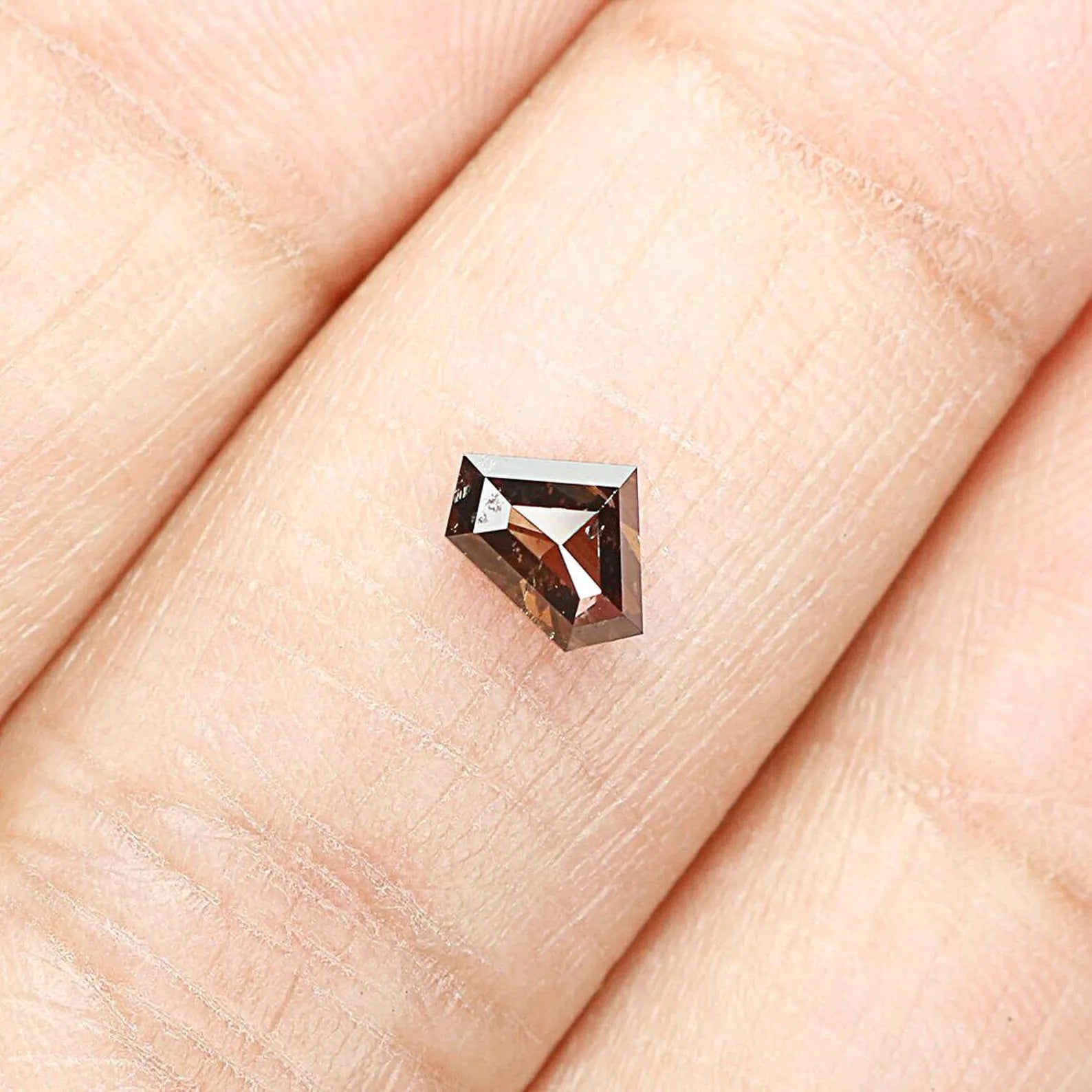 0.51 CT Natural Loose Shield Shape Diamond Brown Color Shield Cut Diamond 4.55 MM Natural Diamond Brown Color Shield Rose Cut Diamond NQ470