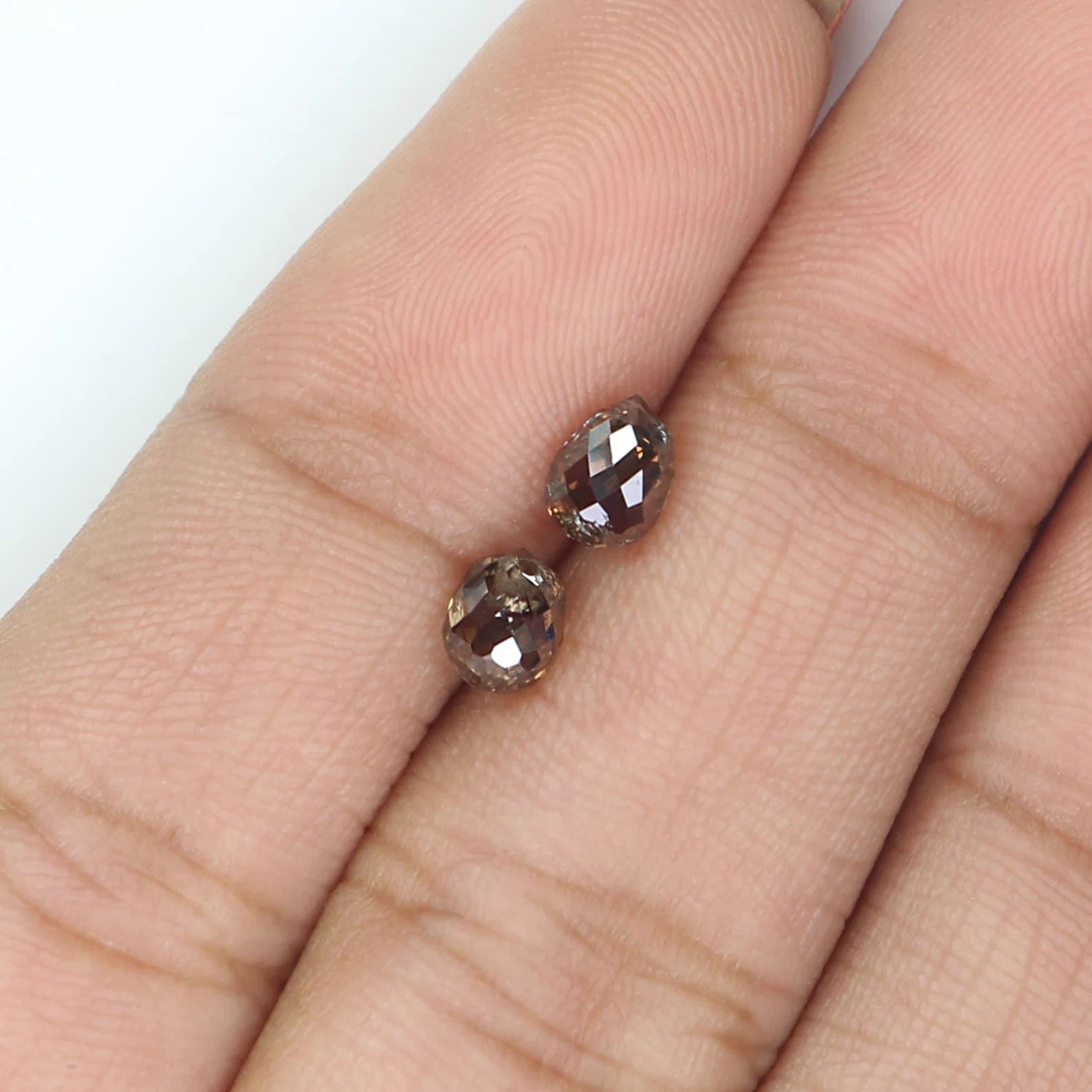 Natural Loose briolette Brown Color Diamond 1.34 CT 4.95 MM Drop Shape Rose Cut Diamond KDN840
