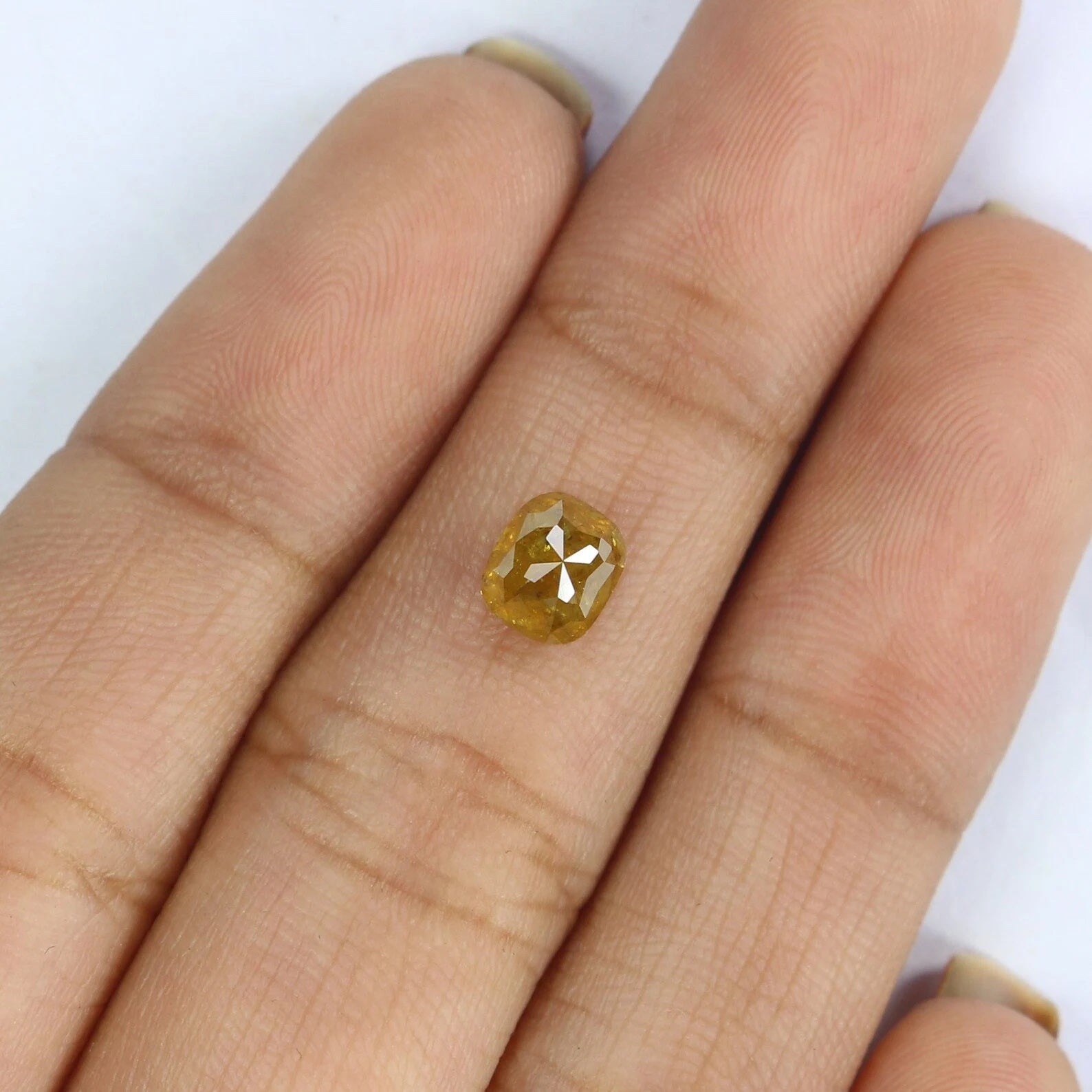 1.18 CT Natural Loose Cushion Shape Diamond Yellow Color Cushion Cut Diamond 5.75 MM Natural Loose Cushion Shape Rose Cut Diamond NQ2236