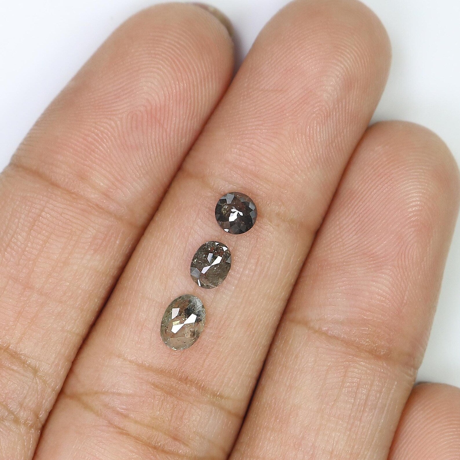 0.93 Ct Natural Loose Mix Shape Diamond Salt And Pepper Mix Shape Diamond 3.85 MM Natural Black Gray Color Mix Shape Rose Cut Diamond QN1095