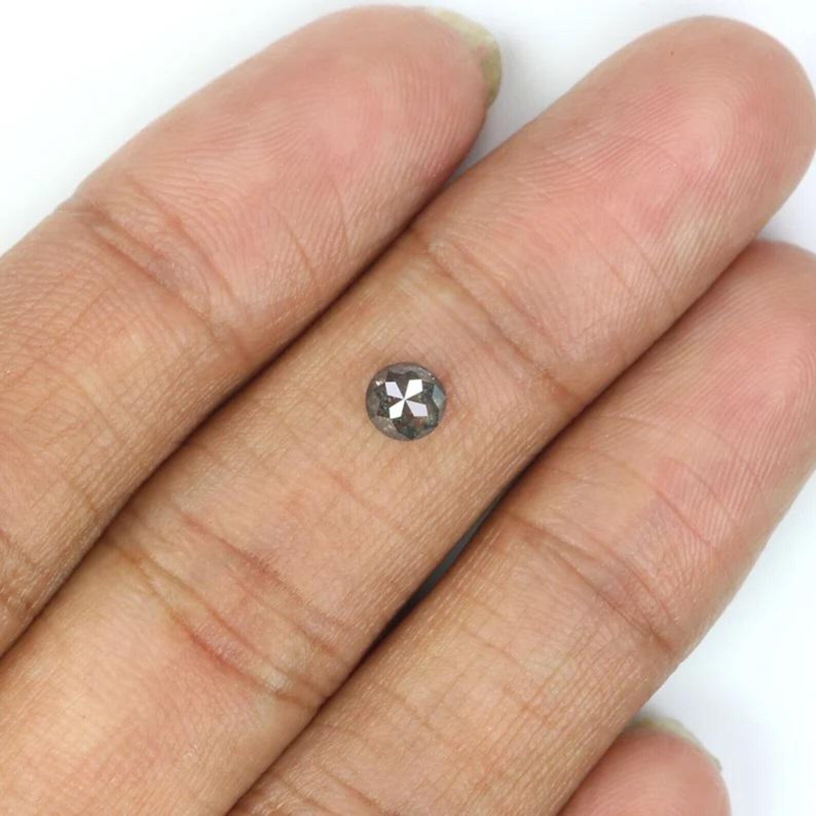 0.45 CT Natural Loose Round Shape Diamond Salt And Pepper Round Cut Diamond 4.50 MM Natural Black Grey Color Round Rose Cut Diamond NQ2312