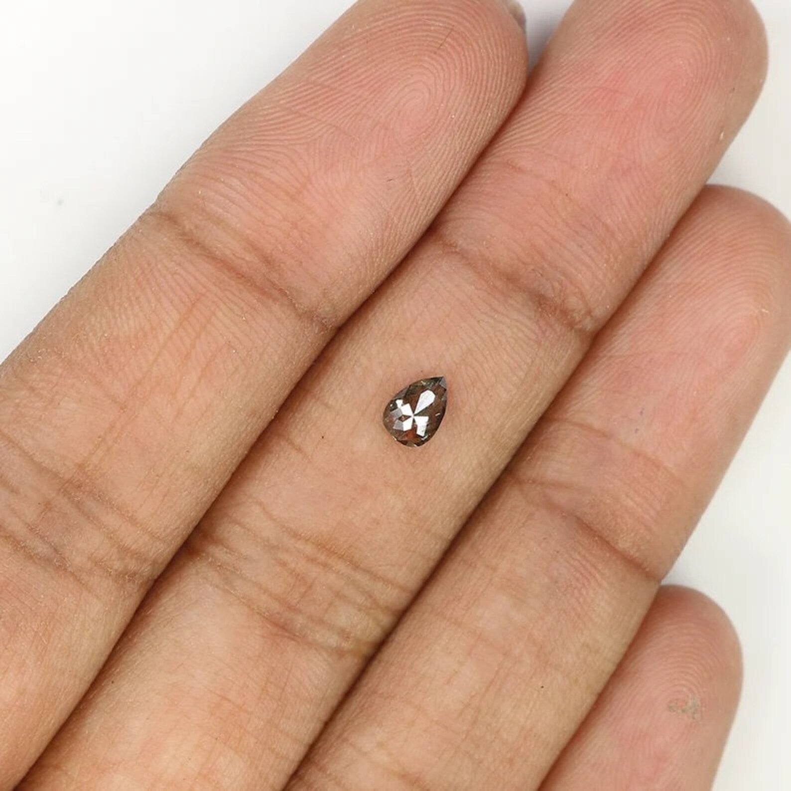 0.25 CT Natural Loose Pear Shape Diamond Salt And Pepper Pear Diamond 5.00 MM Natural Diamond Black Grey Color Pear Rose Cut Diamond NQ1445