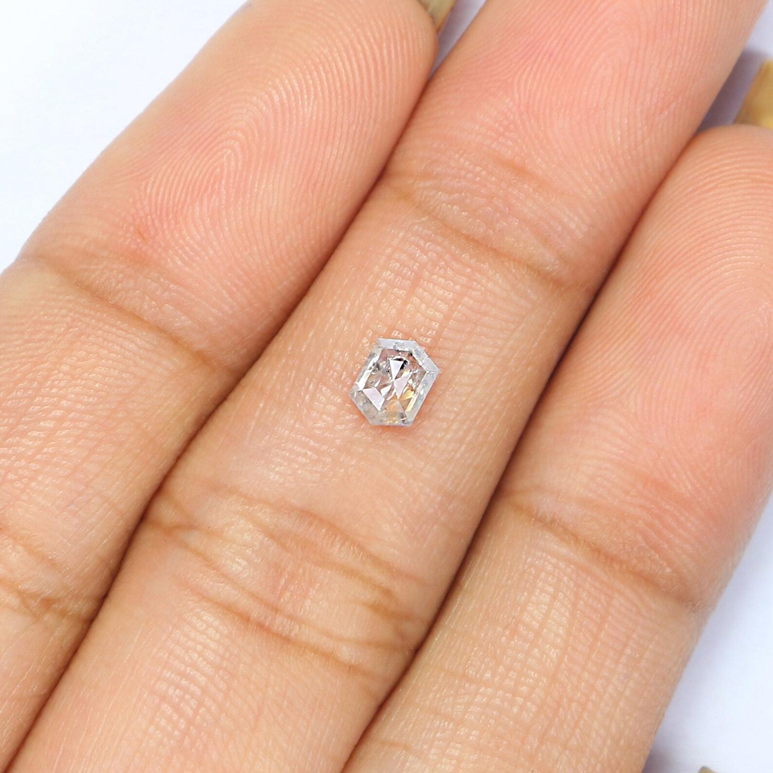 0.34 Ct Natural Loose Hexagon Shape Diamond Grey Color Hexagon Cut Diamond 4.70 MM Natural Loose Grey Color Hexagon Rose Cut Diamond NQ2155
