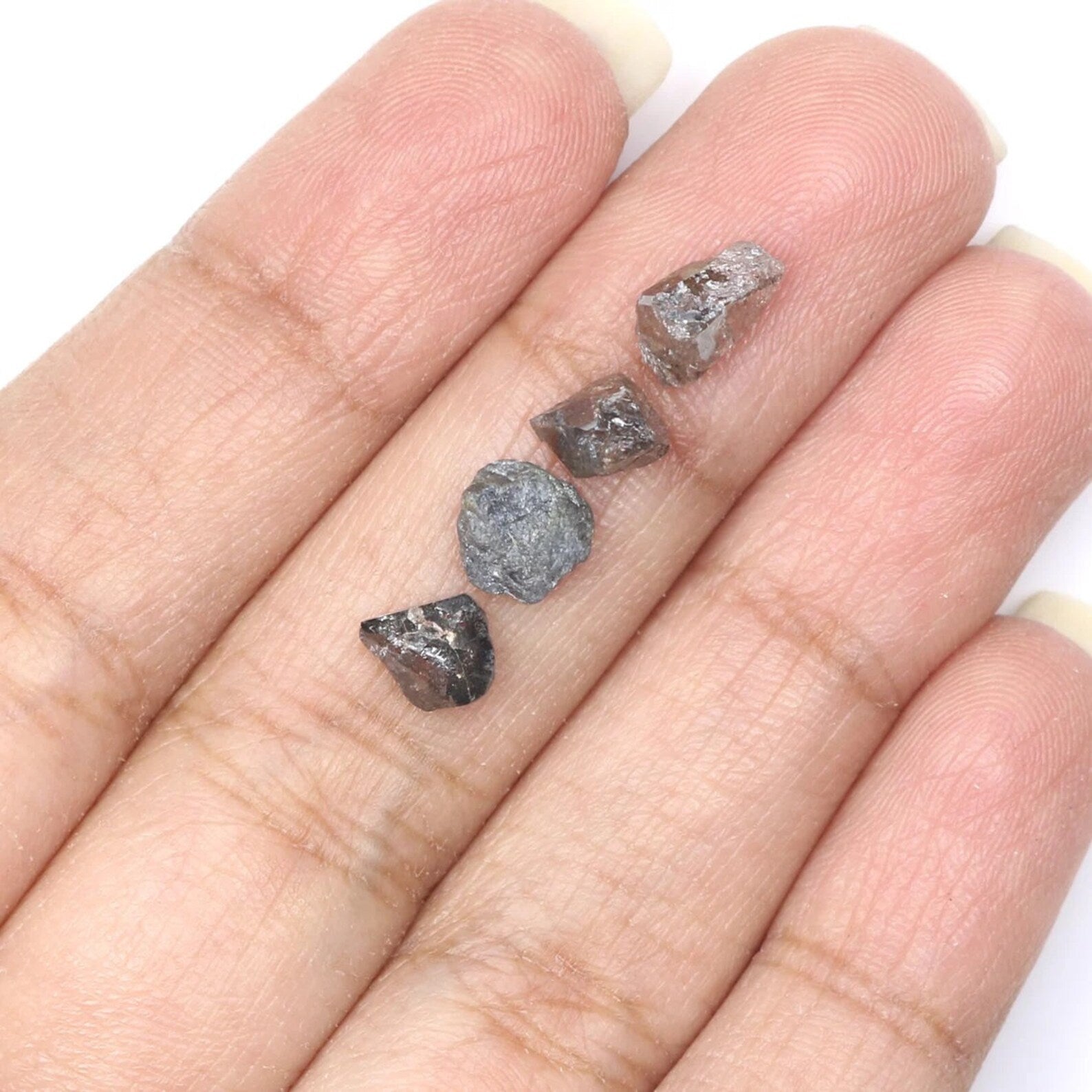 4.04 CT Natural Loose Rough Shape Diamond Salt And Pepper Irregular Cut Diamond 6.05 MM Natural Black Grey Color Rough Uncut Diamond NQ1887