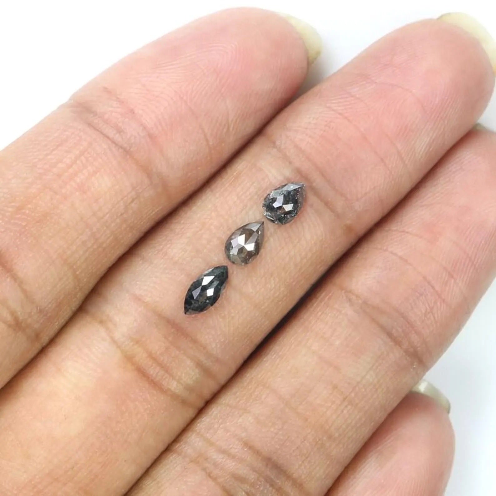 0.65 CT Natural Loose Mix Shape Diamond Salt And Pepper Mix Shape Diamond 6.20 MM Natural Black Grey Color Mix Shape Rose Cut Diamond NQ2282