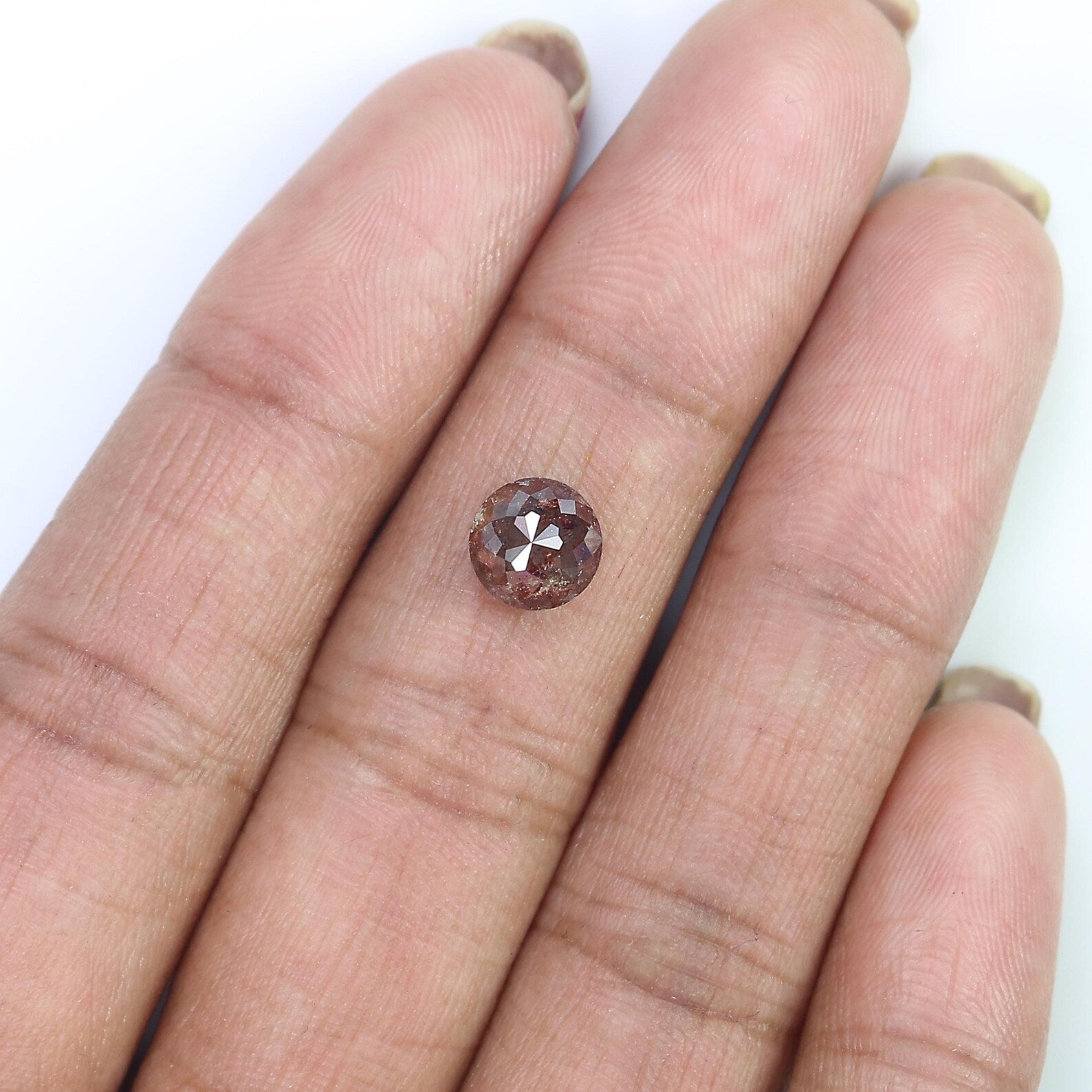 1.76 Ct Natural Loose Round Rose Cut Diamond Brown Color Round Shape Diamond 6.90 MM Natural Loose Brown Color Round Rose Cut Diamond NQ7176