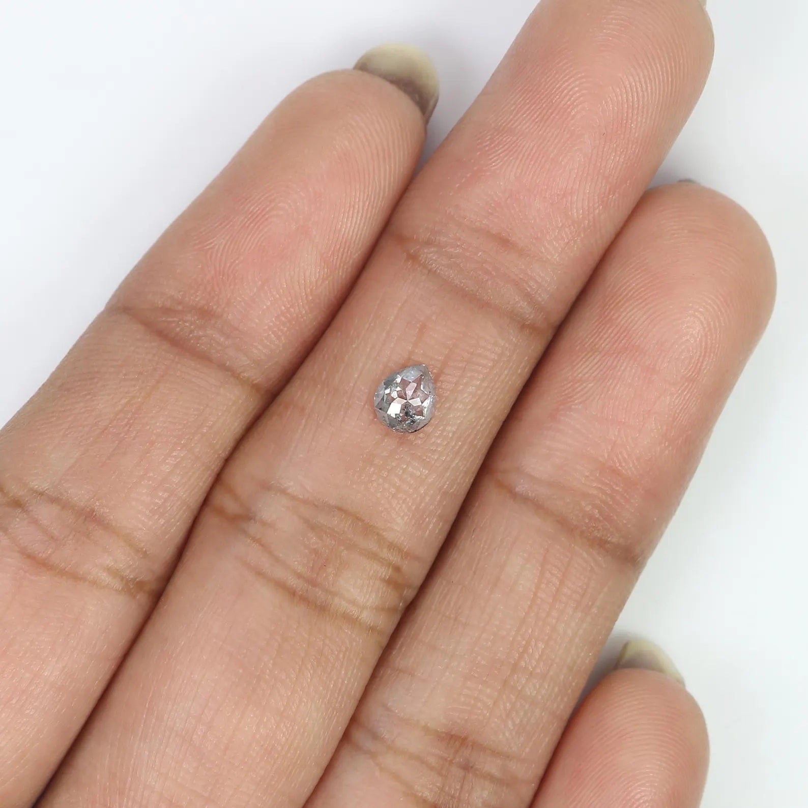 0.23 CT Natural Loose Pear Shape Diamond Salt And Pepper Pear Cut Diamond 4.65 MM Natural Loose Diamond Pear Shape Rose Cut Diamond QN2529