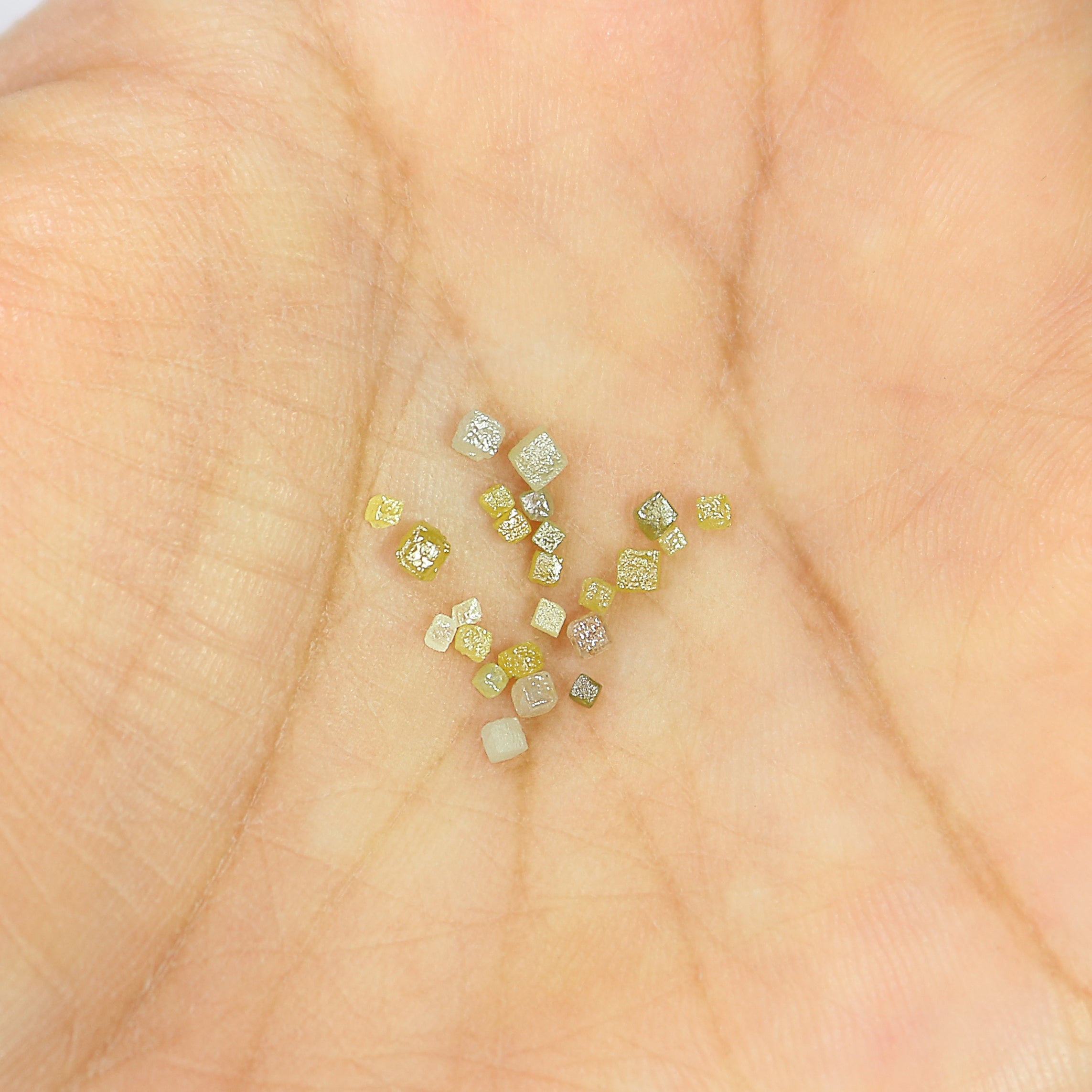 Natural Loose Rough Cube Shape Diamond Mix Color Rough Cut Diamond 1.60 to 1.90 MM 1.00 Ct Scoop Uncut Rough Cube Irregular Cut Diamond Q139