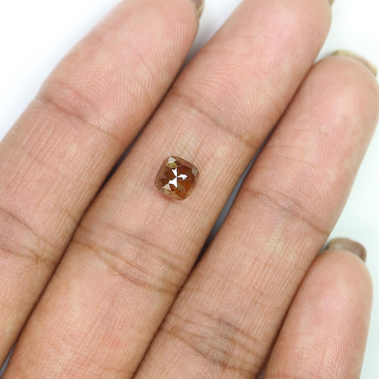 1.27 Ct Natural Loose Cushion Shape Diamond Brown Color Cushion Cut Diamond 5.30 MM Natural Loose Diamond Cushion Rose Cut Diamond QN9211
