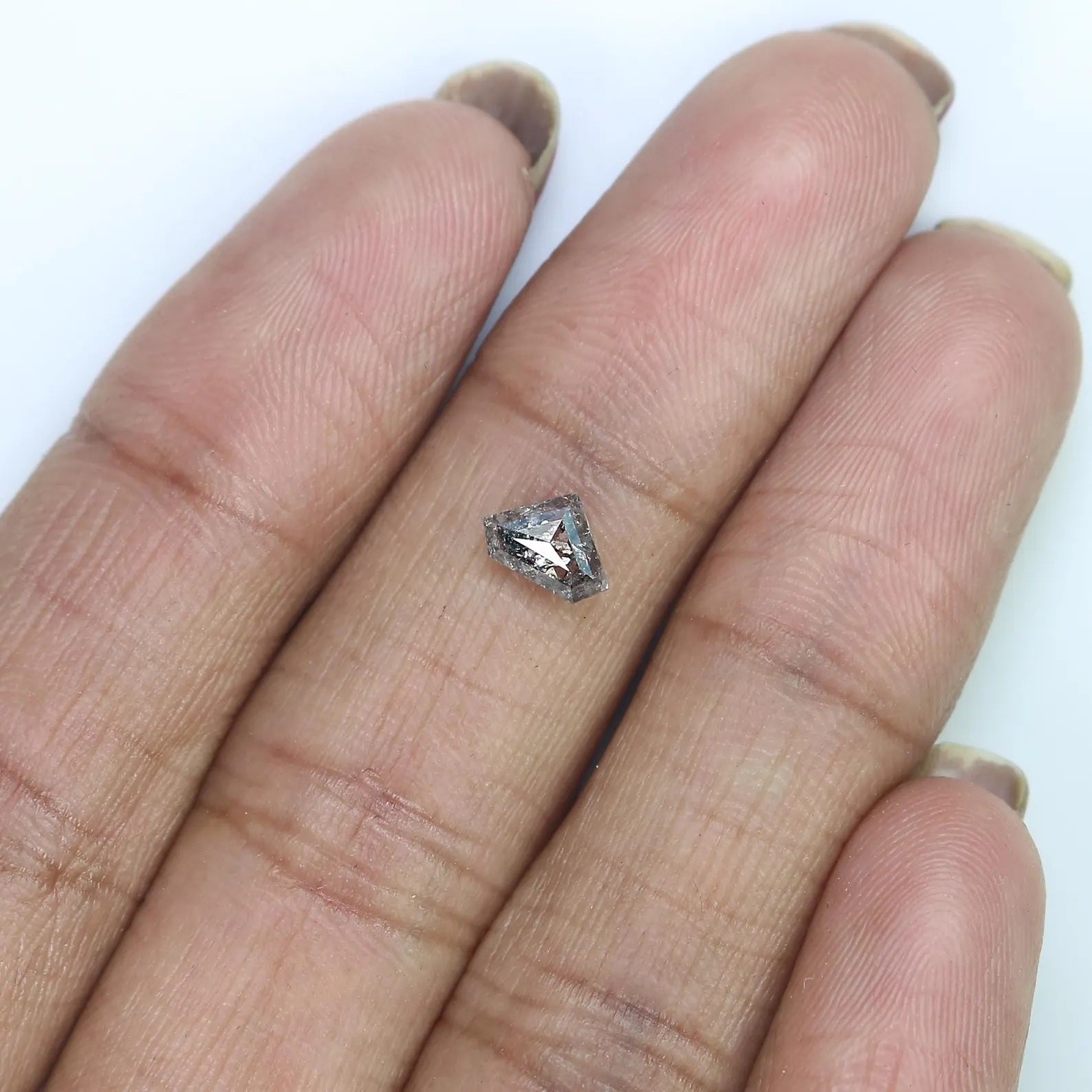 0.60 CT Natural Loose Shield Shape Diamond Salt And Pepper Shield Cut Diamond 4.70 MM Natural Loose Diamond Black Grey Shield Diamond QN756