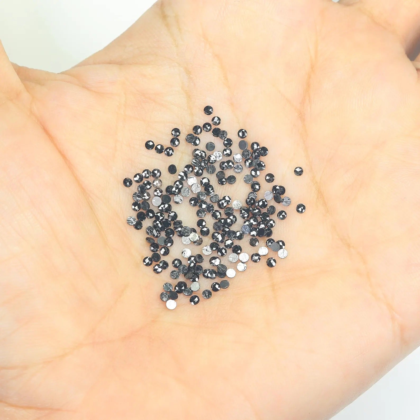 2.86 CT Natural Loose Round Shape Diamond Black Color Round Diamond 1.60 MM Natural Loose Diamond Black Color Round Rose Cut Diamond NQ1819