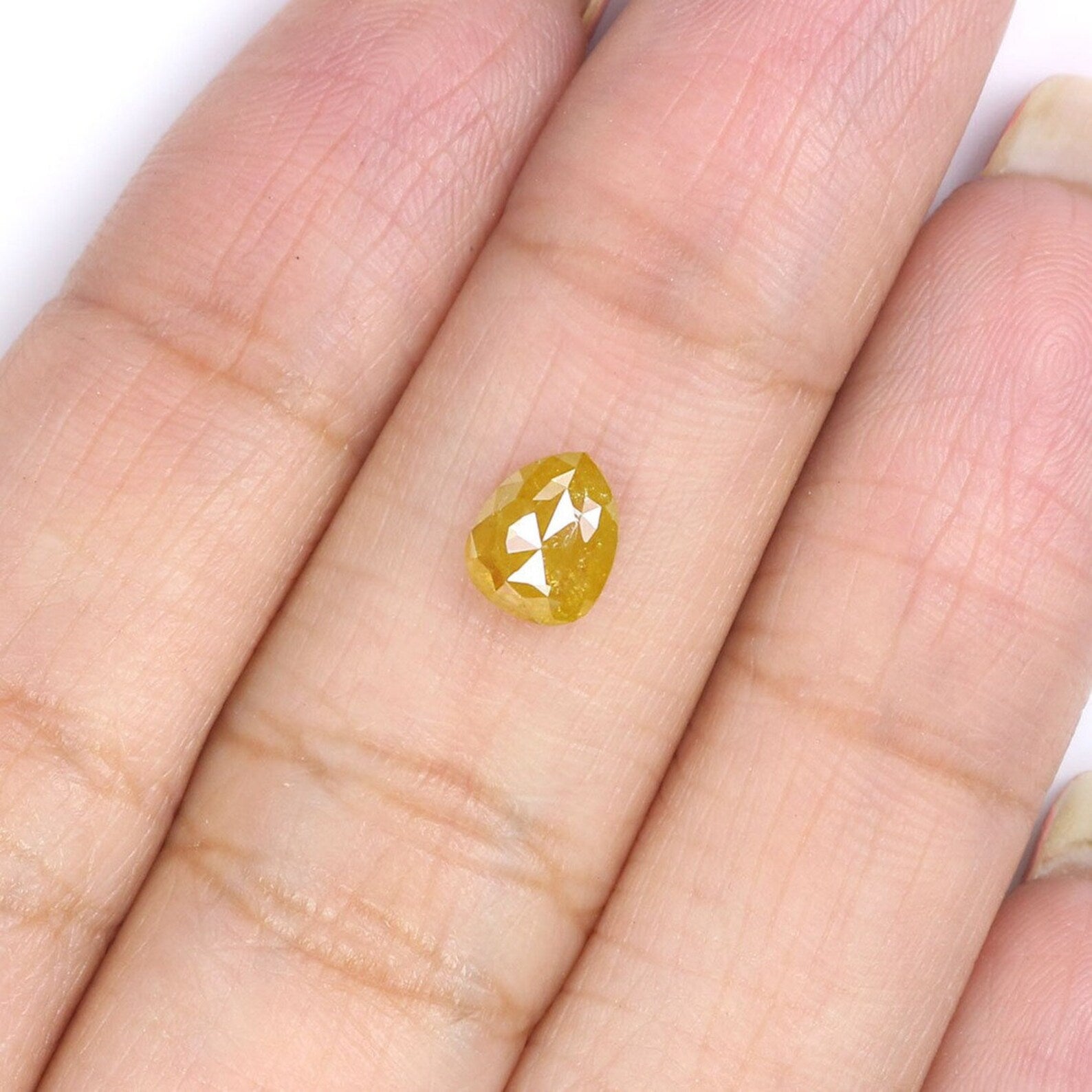 0.79 CT Natural Loose Pear Shape Diamond Yellow Color Pear Cut Diamond 6.45 MM Natural Loose Diamond Pear Shape Rose Cut Diamond NQ1966
