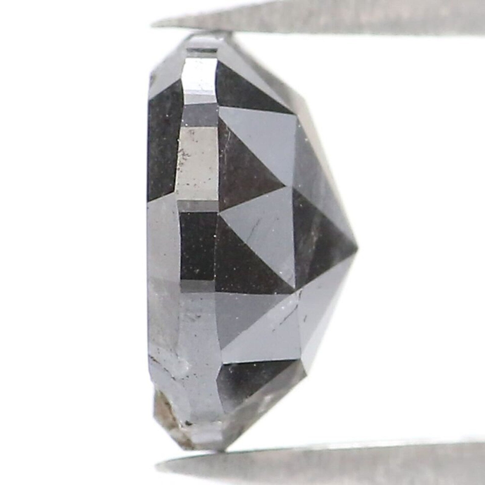 1.24 CT Natural Loose Cushion Diamond Salt And Pepper Diamond 6.70 MM Natural Loose Black Grey Diamond Cushion Rose Cut Diamond NQ9036