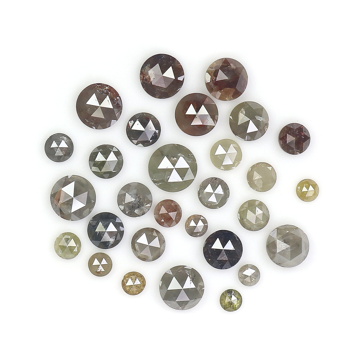 Natural Loose Round Rose Cut Diamond Fancy Mix Color Rose Cut Diamond Low Price 2.00 to 5.00 MM 1.00 CT Lot Round Shape Diamond Q71