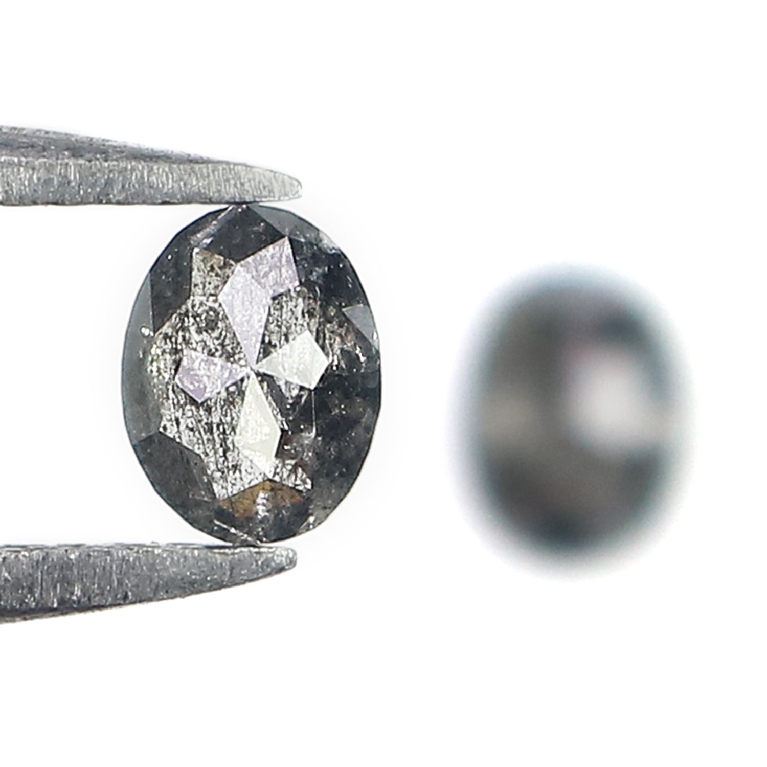 0.60 CT Natural Loose Oval Pair Diamond Black Grey Color Oval Cut Diamond 4.75 MM Salt And Pepper Oval Diamond Oval Cut Pair Diamond LQ2558