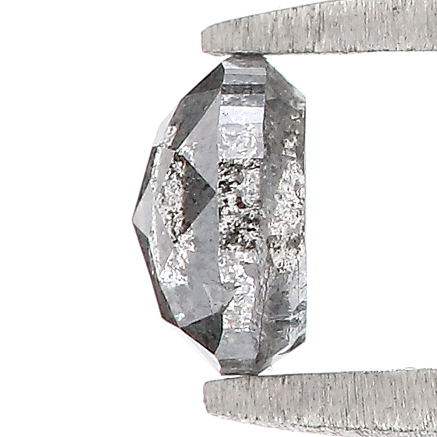 0.57 CT Natural Loose Oval Shape Diamond Salt And Pepper Oval Rose Cut Diamond 4.95 MM Natural Black Grey Color Oval Rose Cut Diamond QL9012