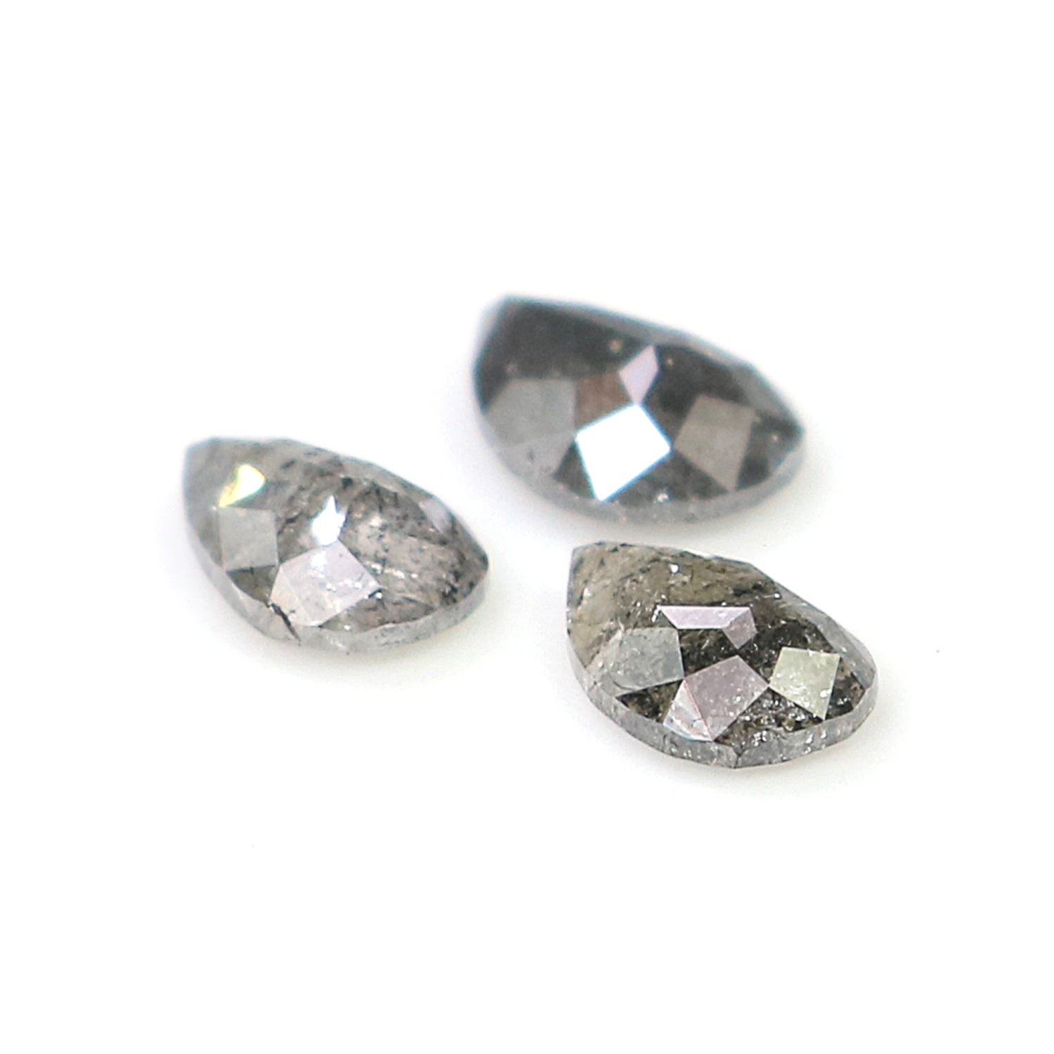 0.81 CT Natural Loose Pear Shape Diamond Salt And Pepper Pear Cut Diamond 5.70 MM Natural Loose Black Grey Color Pear Rose Cut Diamond N2285