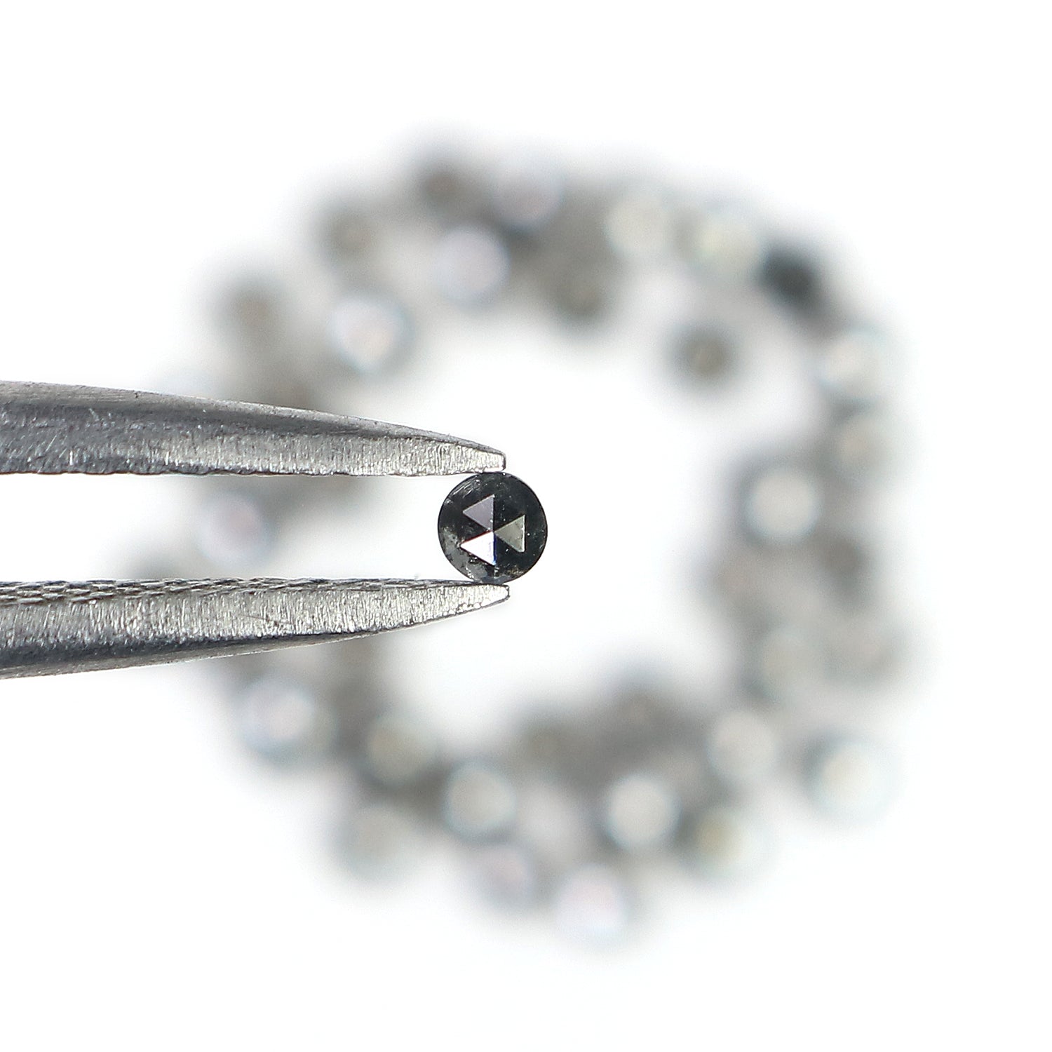 1.17 Ct Natural Loose Round Cut Diamond Salt And Pepper Diamond 1.80 MM Natural Loose Diamond Black Grey Color Round Rose Cut Diamond LQ1420
