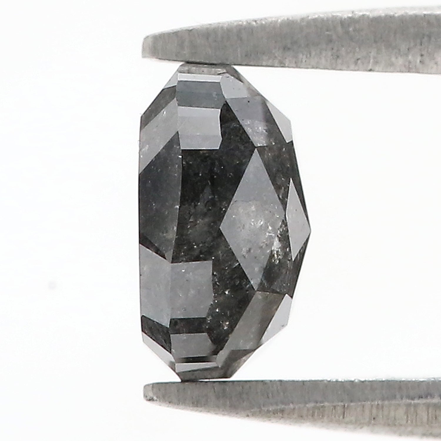 1.74 CT Natural Loose Cushion Shape Diamond Salt And Pepper Cushion Shape Diamond 6.95 MM Black Grey Color Cushion Rose Cut Diamond QL461
