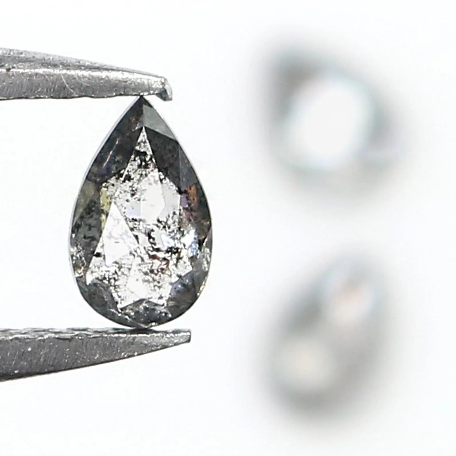 0.47 CT Natural Loose Pear Shape Diamond Salt And Pepper Pear Cut Diamond 4.65 MM Natural Loose Diamond Pear Rose Cut Diamond NQ2399