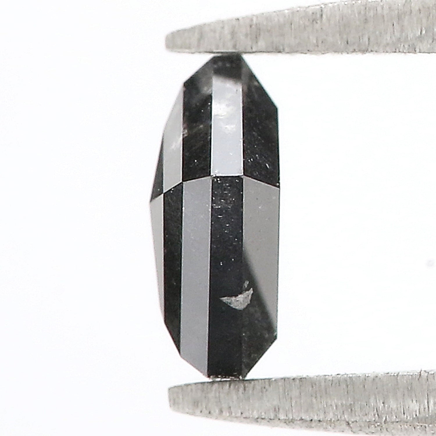 0.97 Ct Natural Loose Pentagon Shape Diamond Salt And Pepper Pentagon Cut Diamond 6.85 MM Black Gray Color Pentagon Rose Cut Diamond QL9320