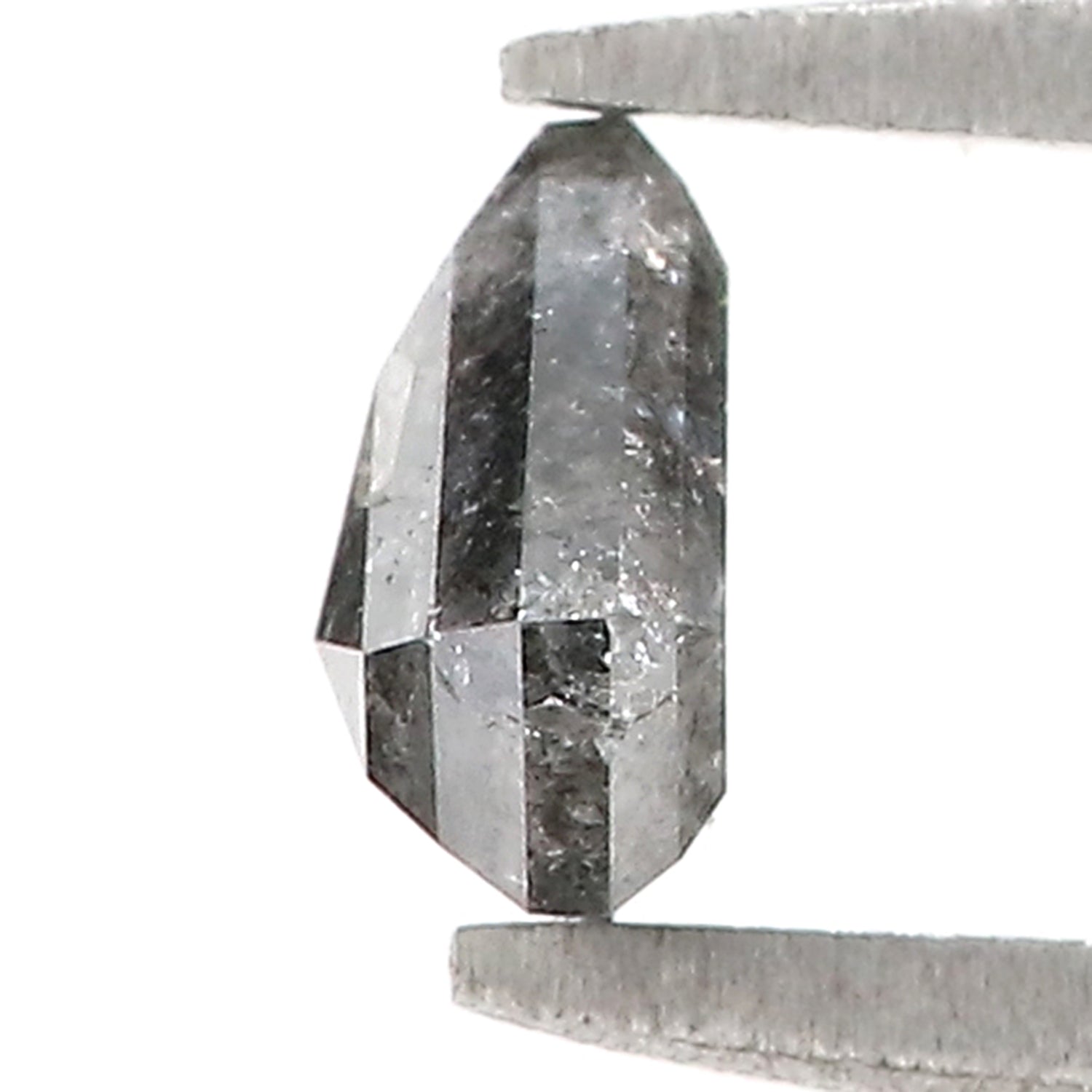 0.78 Ct Natural Loose Shield Shape Diamond Salt And Pepper Shield Diamond 5.40 MM Natural Black Gray Diamond Shield Rose Cut Diamond QK2266