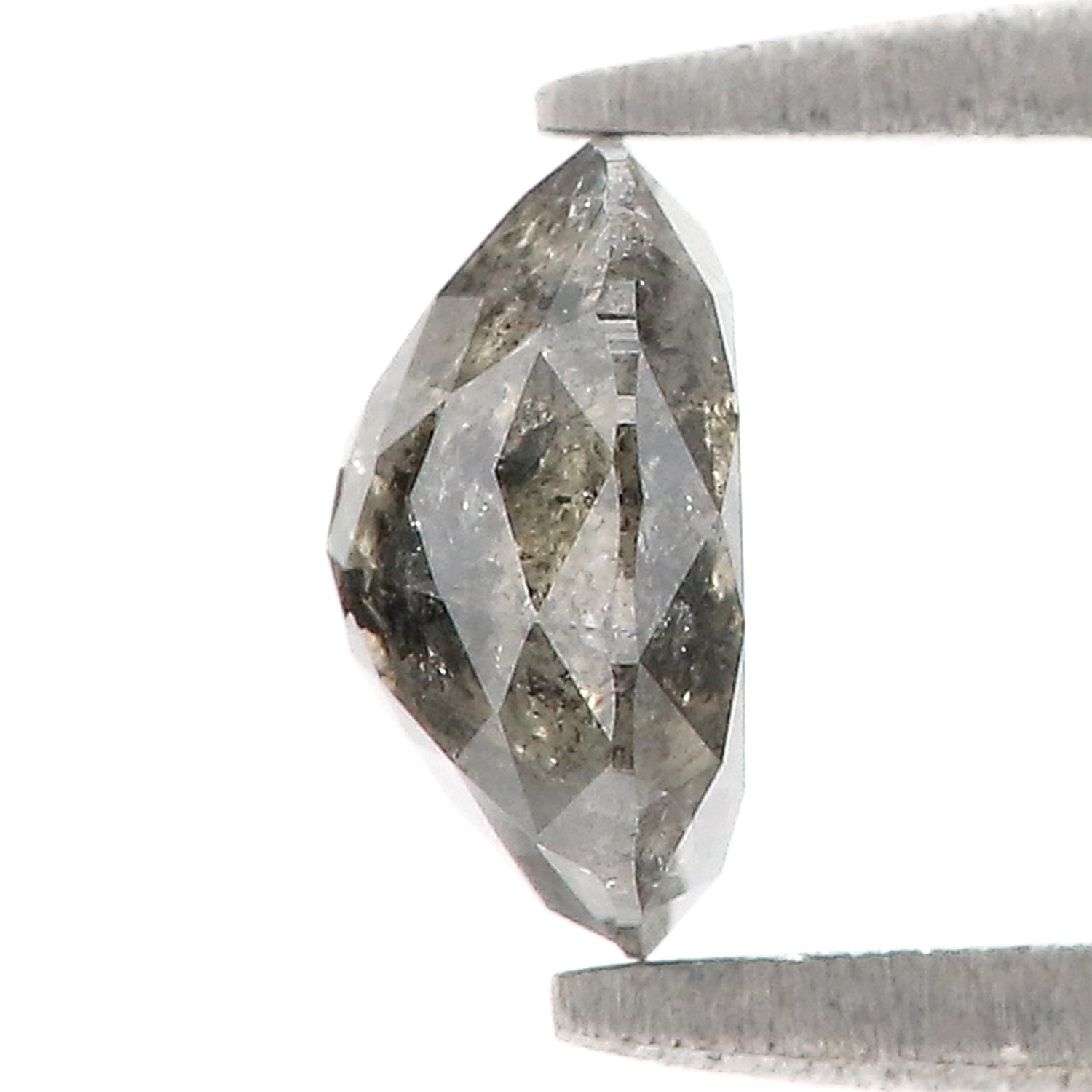 0.95 CT Natural Loose Round Rose Cut Diamond Salt And Pepper Round Shape Diamond 6.30 MM Natural Black Grey Round Rose Cut Diamond LQ966