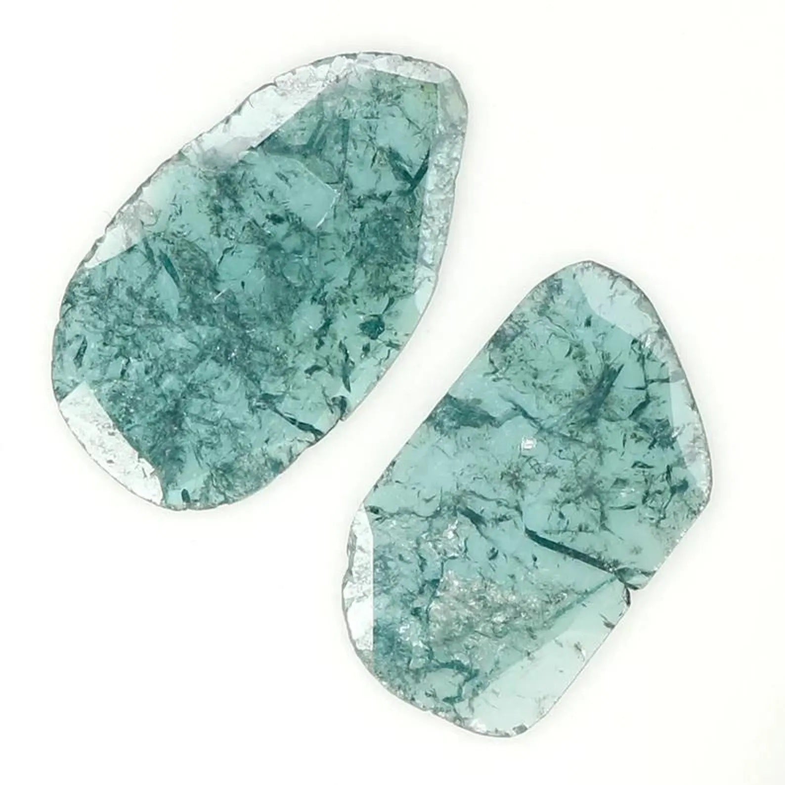 1.45 Ct Natural Loose Slice Shape Diamond Blue Color Slice Diamond 12.70 MM Natural Loose Diamond Blue Color Irregular Cut Diamond NQ1279