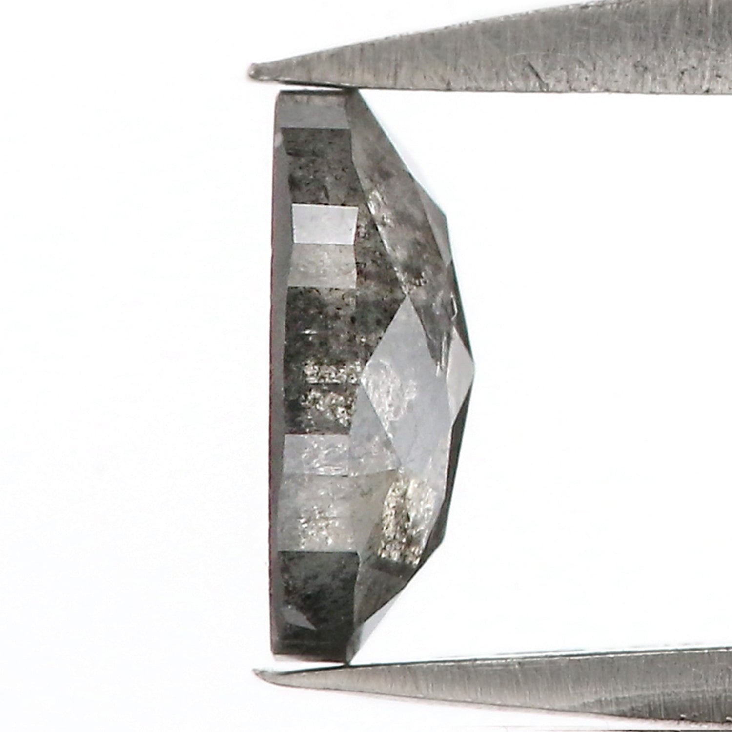 0.85 Ct Natural Loose Oval Shape Diamond Black Grey Color Oval Diamond 6.80 MM Natural Loose Salt And Pepper Oval Rose Cut Diamond QL8673