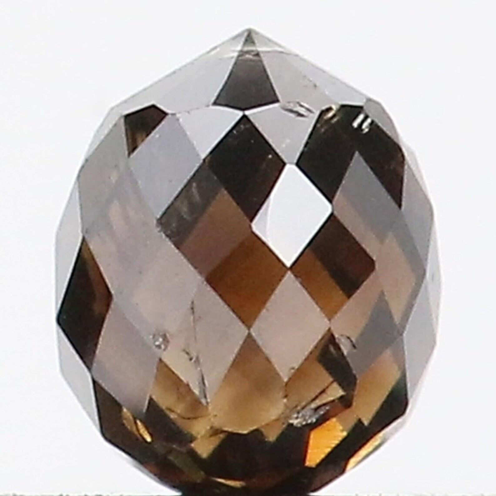 0.52 Ct Natural Loose Briolette Shape Diamond Brown Color Drop Diamond 4.50 MM Natural Loose Brown Color Briolette Rose Cut Diamond NQ410