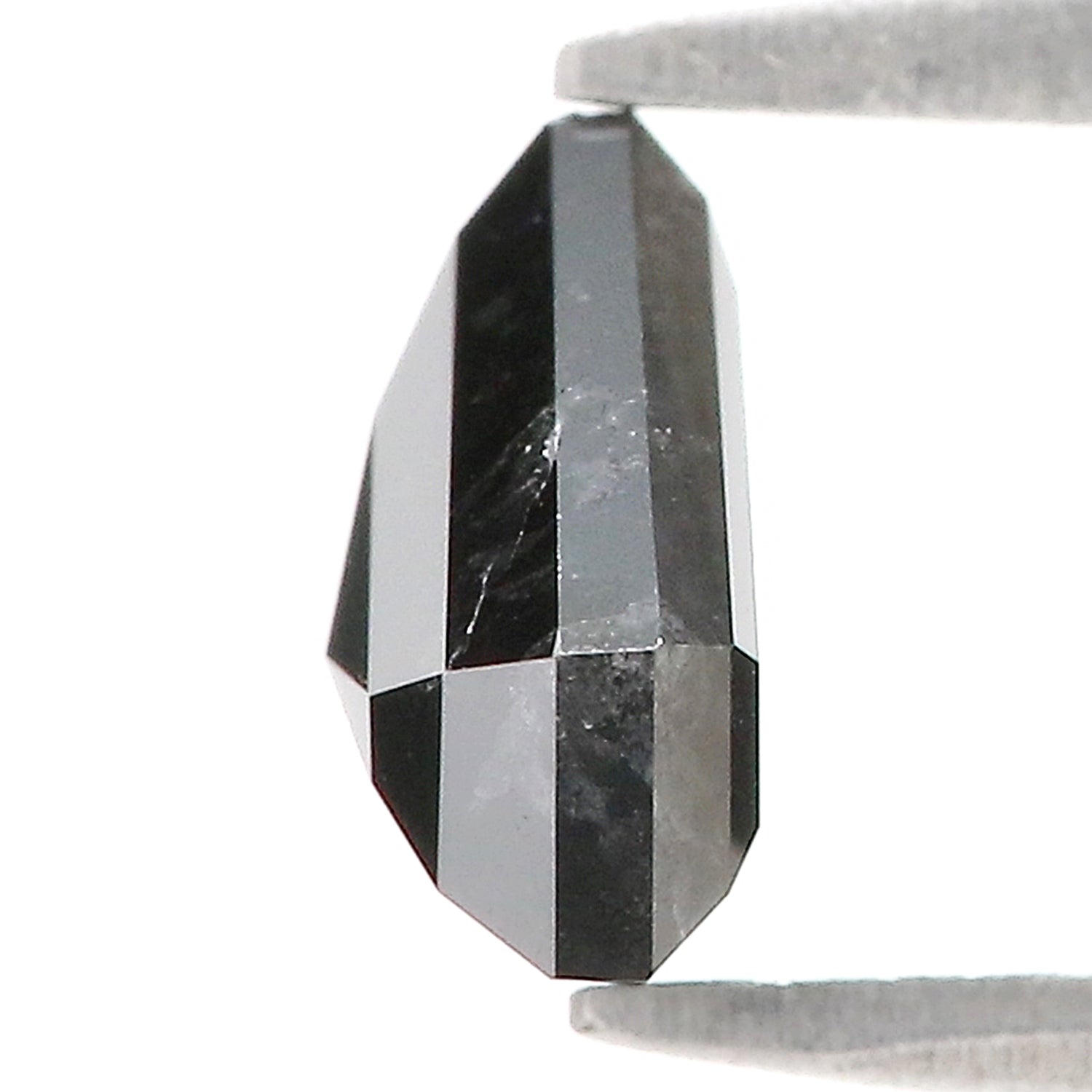 1.97 Ct Natural Loose Shield Shape Diamond Salt And Pepper Shield Cut Diamond 7.30 MM Black Gray Color Shield Shape Rose Cut Diamond QL700
