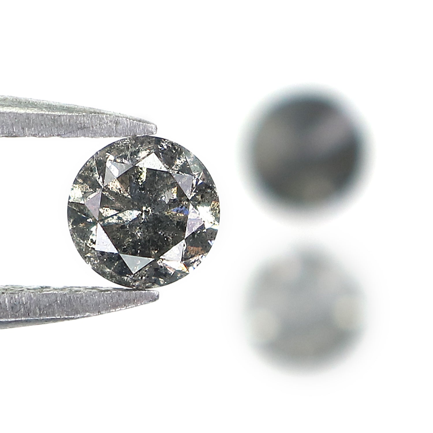 0.97 Ct Natural Loose Round Shape Diamond Salt And Pepper Round Diamond 4.20 MM Natural Loose Diamond Round Brilliant Cut Diamond LQ1374