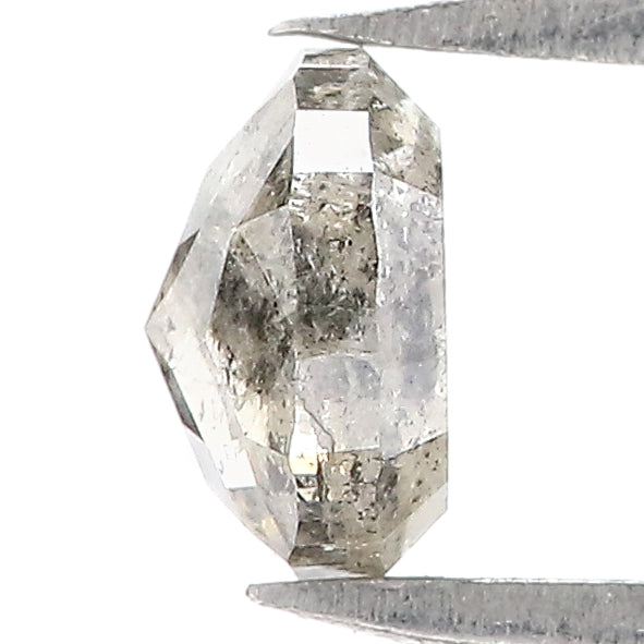 0.86 CT Natural Loose Oval Shape Diamond Salt And Pepper Oval Rose Cut Diamond 5.90 MM Natural Black Grey Color Oval Rose Cut Diamond QL3027