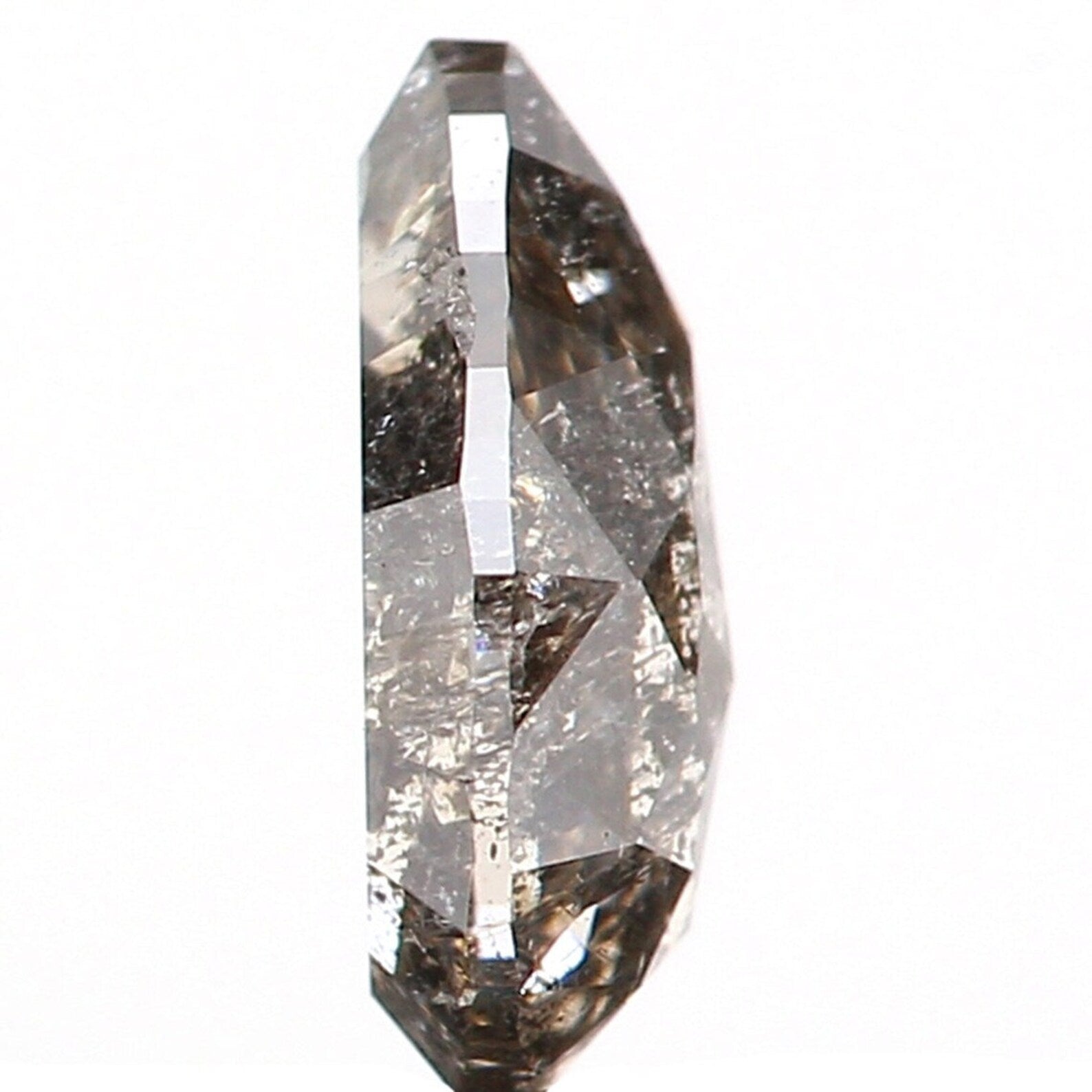 0.41 CT Natural Loose Pear Shape Diamond Salt And Pepper Diamond 6.05 MM Natural Loose Diamond Black Grey Color Pear Rose Cut Diamond NQ1007