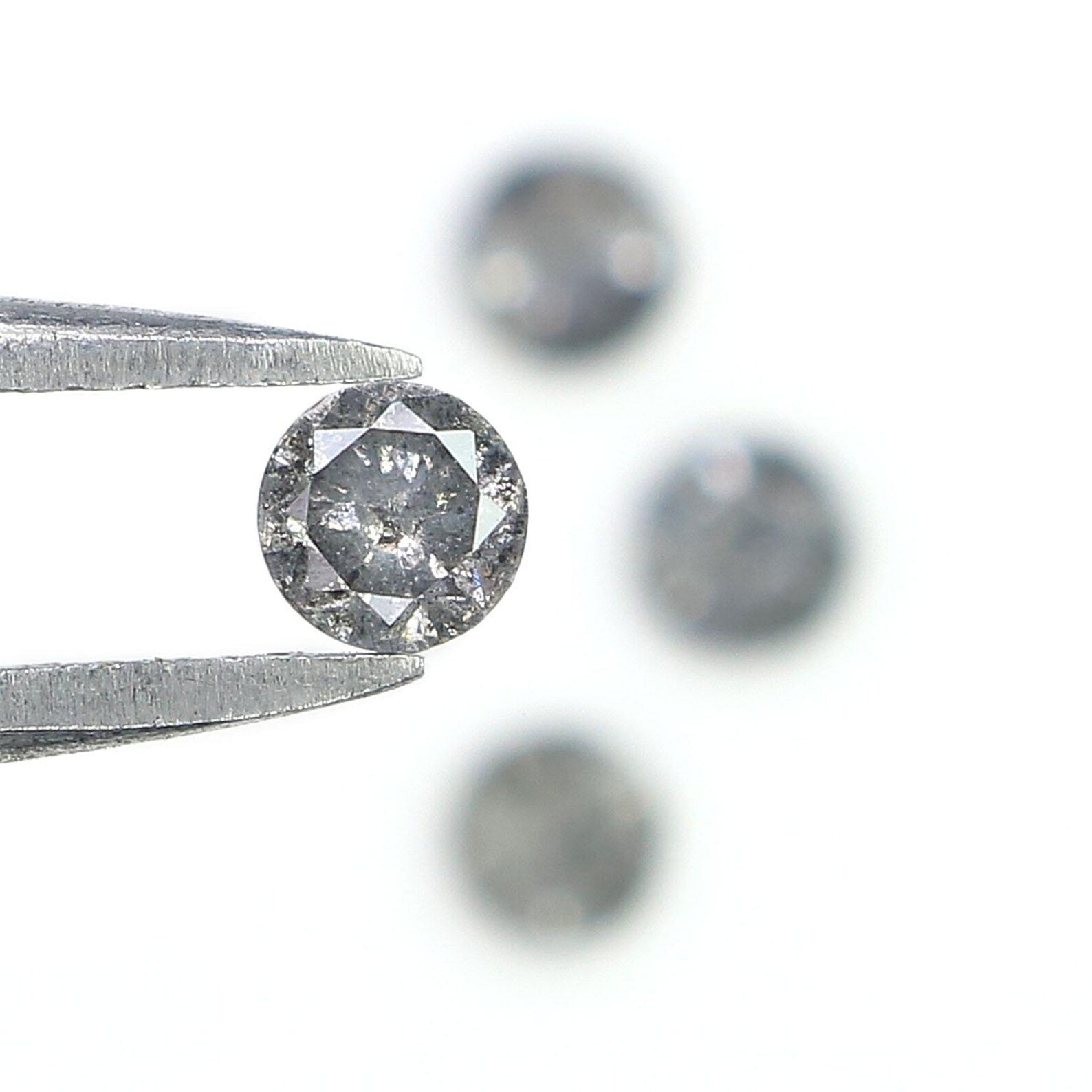 0.60 CT Natural Loose Round Shape Diamond Salt And Pepper Round Diamond 3.40 MM Natural Black Gray Color Round Brilliant Cut Diamond NQ1612