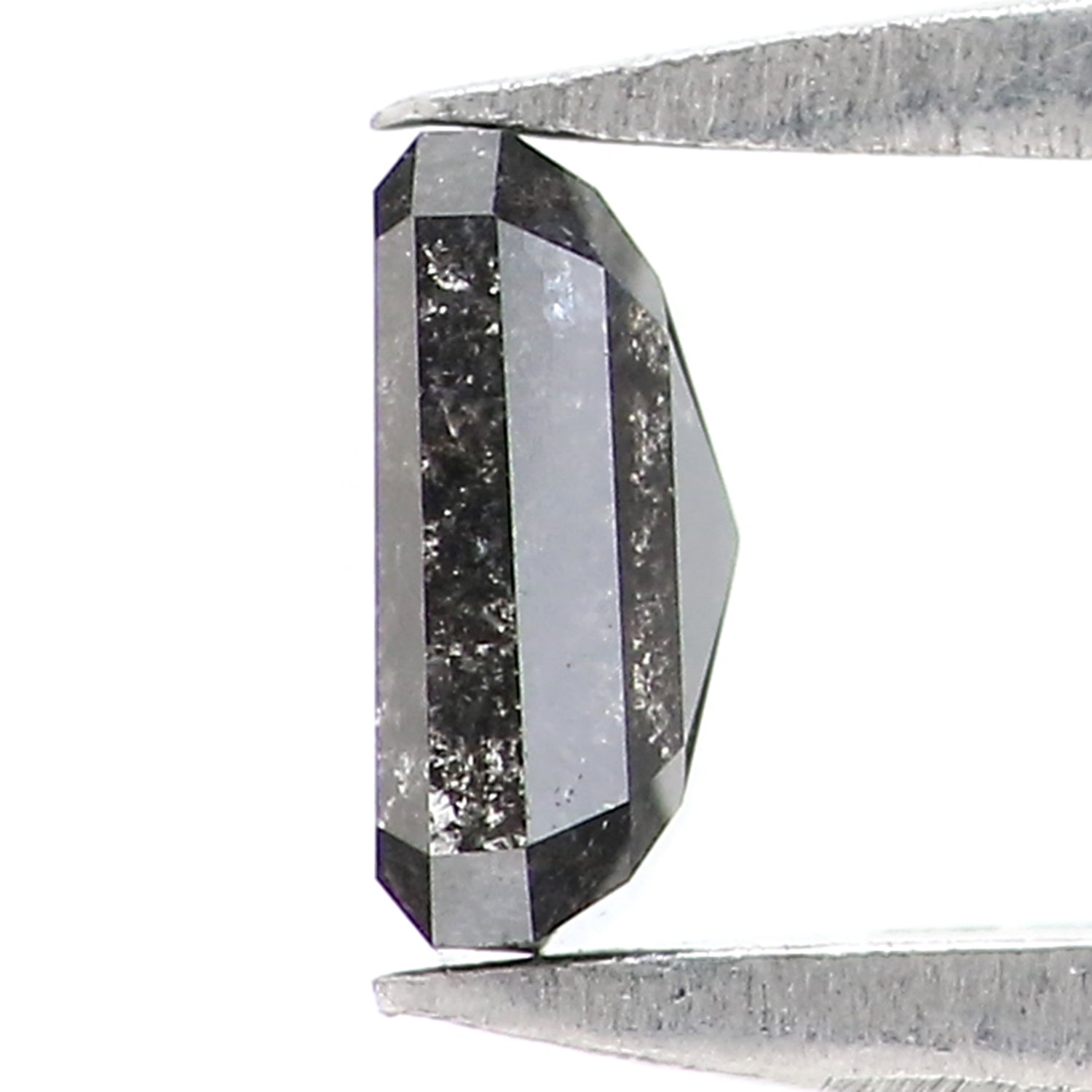 0.38 CT Natural Loose Emerald Shape Diamond Salt And Pepper Emerald Diamond 4.60 MM Black Grey Color Emerald Shape Rose Cut Diamond QK180