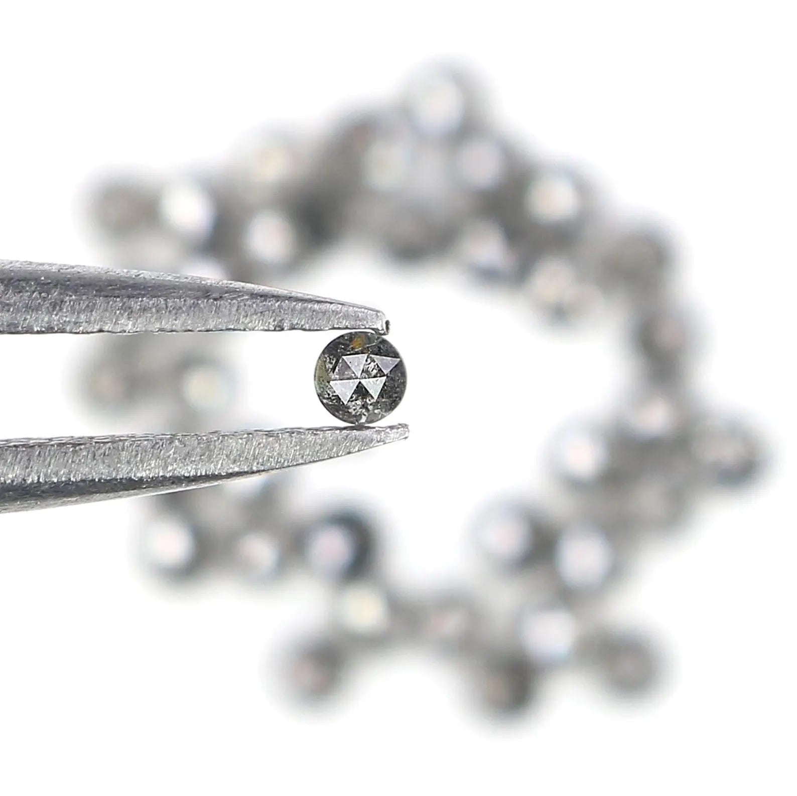 1.06 CT Natural Loose Round Rose Cut Diamond Salt And Pepper Round Diamond 1.80 MM Natural Black Grey Color Round Rose Cut Diamond NQ1559