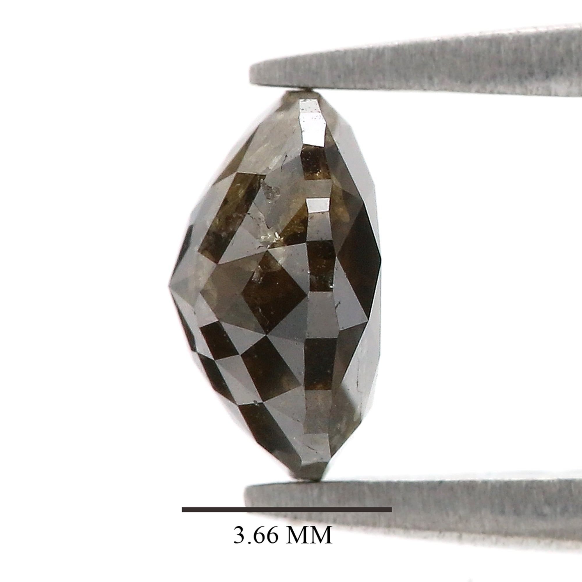 Natural Round Black Color Diamond 1.51 CT Loose Round Rose Cut Brown Color Stone 7.23 MM Rustic Diamond For Custom Engagement Ring L3685