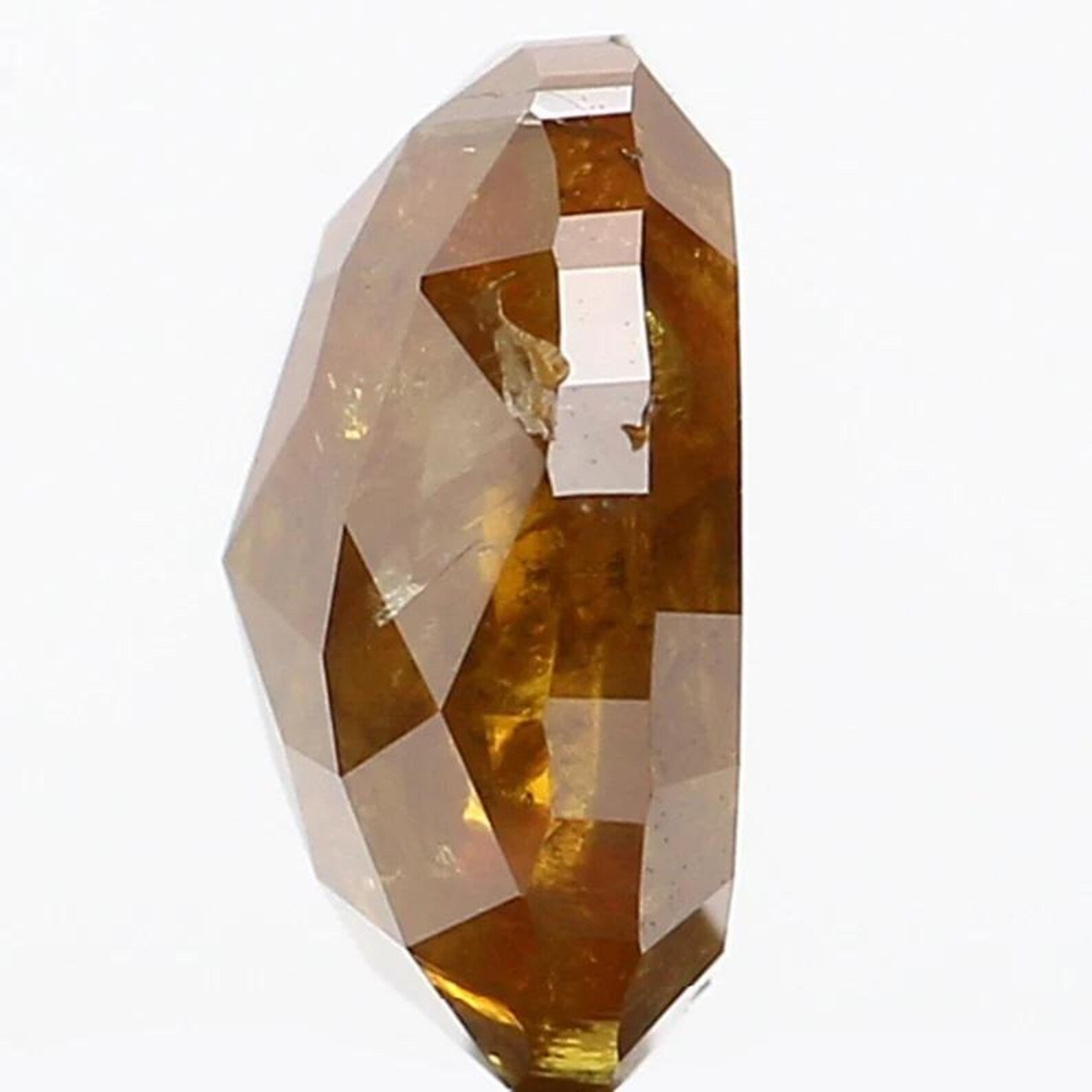 1.26 CT Natural Loose Oval Shape Diamond Brown Color Oval Cut Diamond 6.95 MM Natural Loose Brown Color Diamond Oval Rose Cut Diamond NQ990