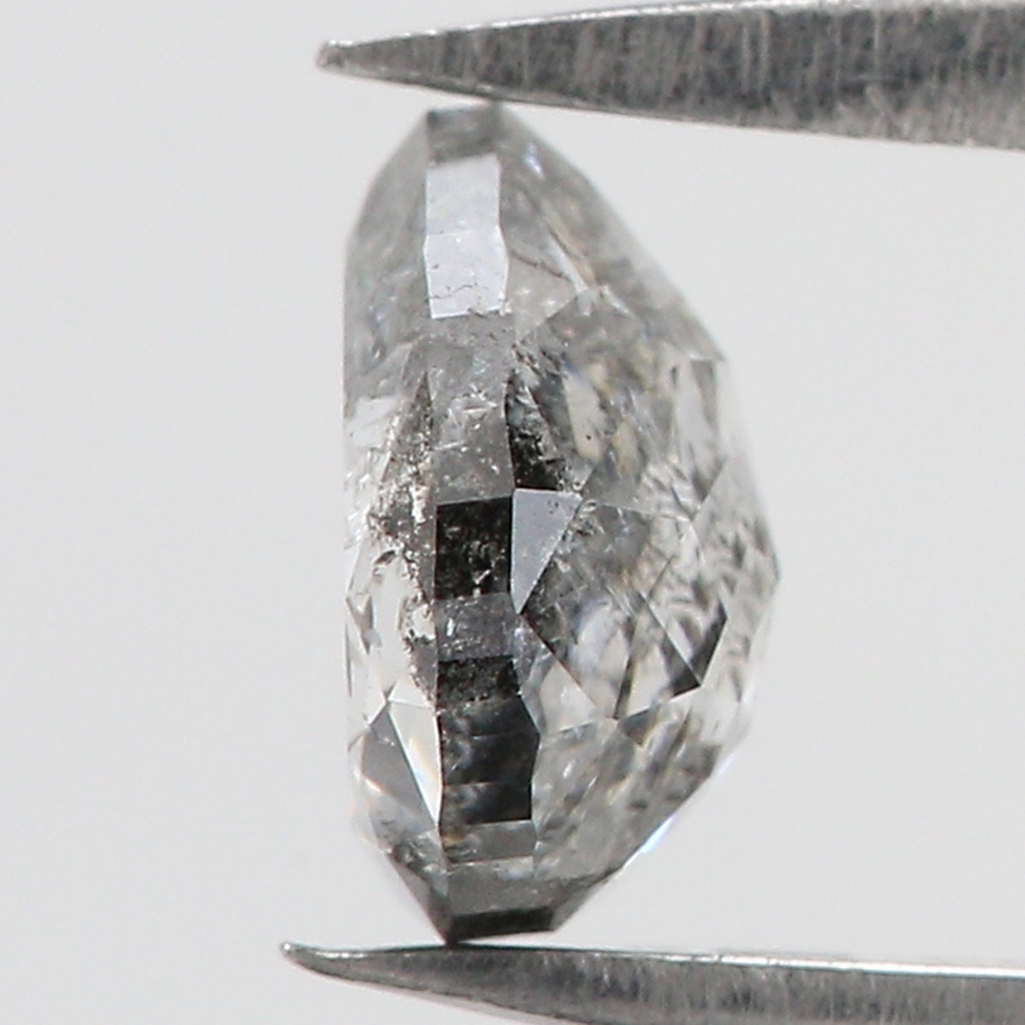 0.83 CT Natural Loose Pear Shape Diamond Salt And Pepper Pear Cut Diamond 6.30 MM Natural Black Grey Diamond Pear Rose Cut Diamond QL8506