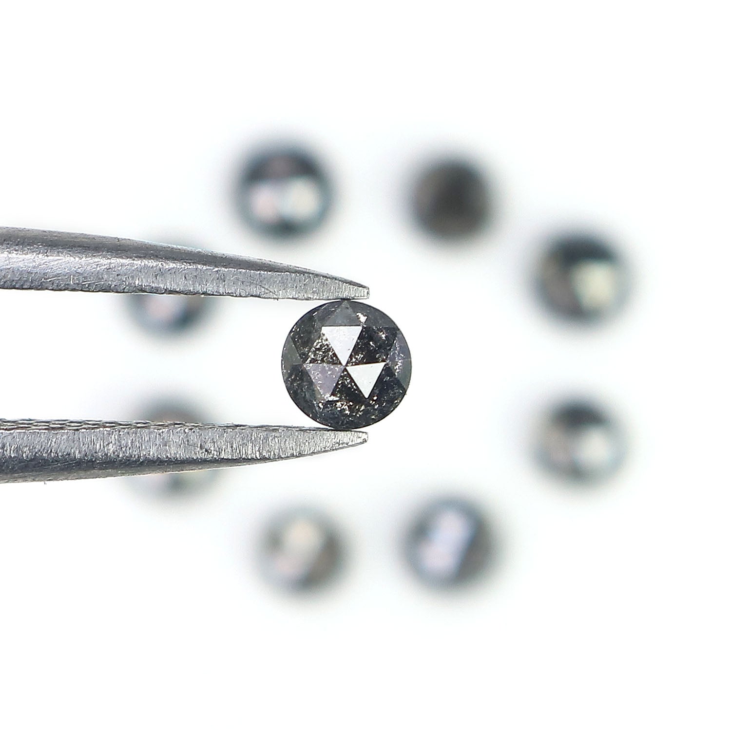 1.22 Ct Natural Loose Round Rose Cut Diamond Salt And Pepper Round Diamond 2.70 MM Natural Black Grey Color Round Rose Cut Diamond LQ2407