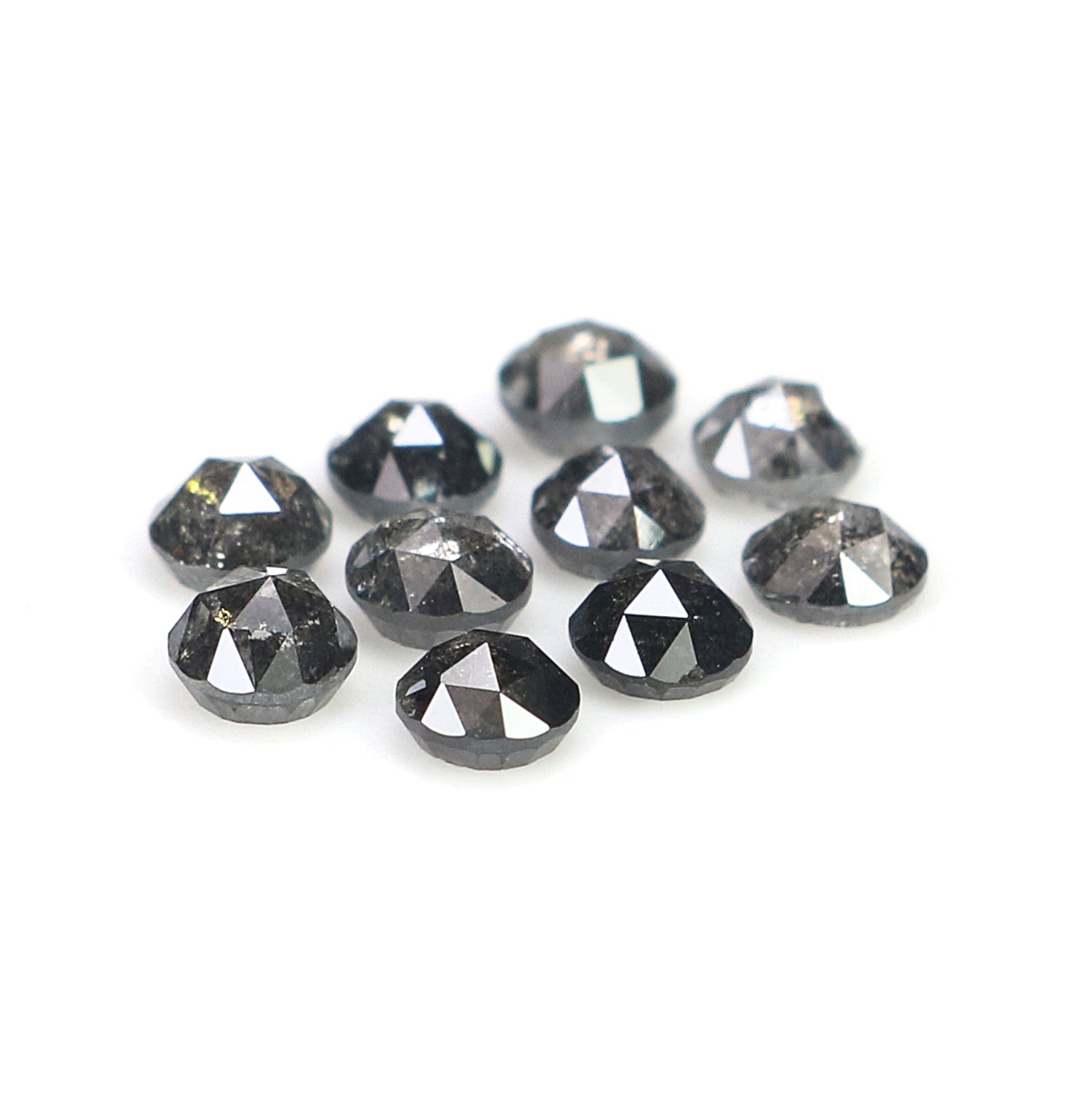 1.15 CT Natural Loose Round Shape Diamond Salt And Pepper Round Diamond 2.70 MM Natural Loose Black Grey Color Round Rose Cut Diamond N2305