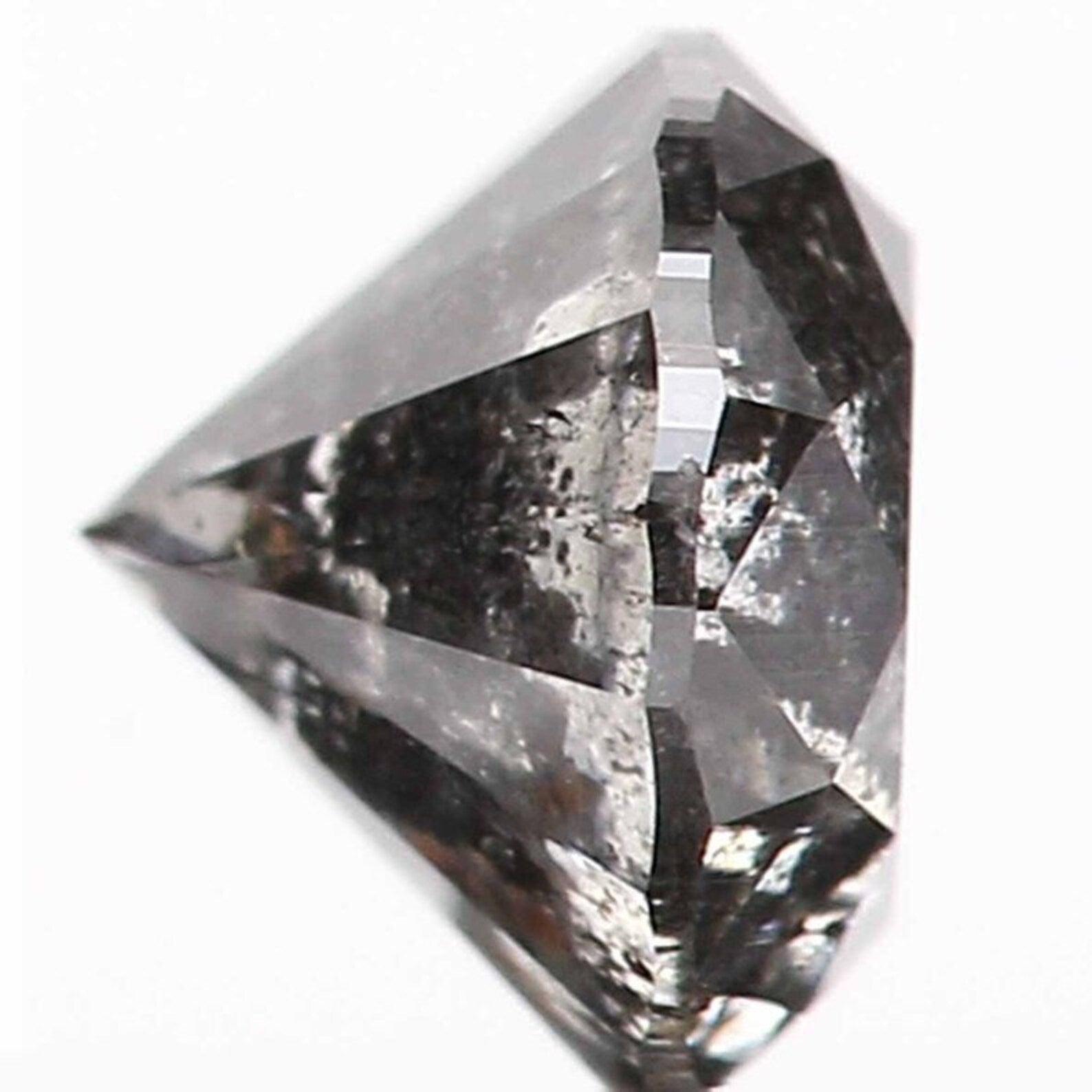 0.54 CT Natural Loose Round Shape Diamond Salt And Pepper Round Diamond 4.80 MM Natural Black Grey Color Round Brilliant Cut Diamond NQ800