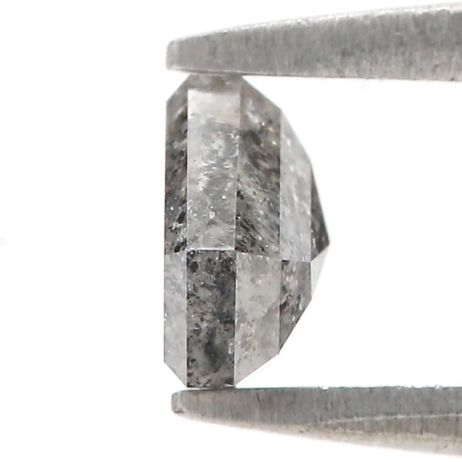 1.09 Ct Natural Loose Shield Shape Diamond Salt And Pepper Shield Cut Diamond 5.45 MM Black Gray Color Shield Shape Rose Cut Diamond QL253
